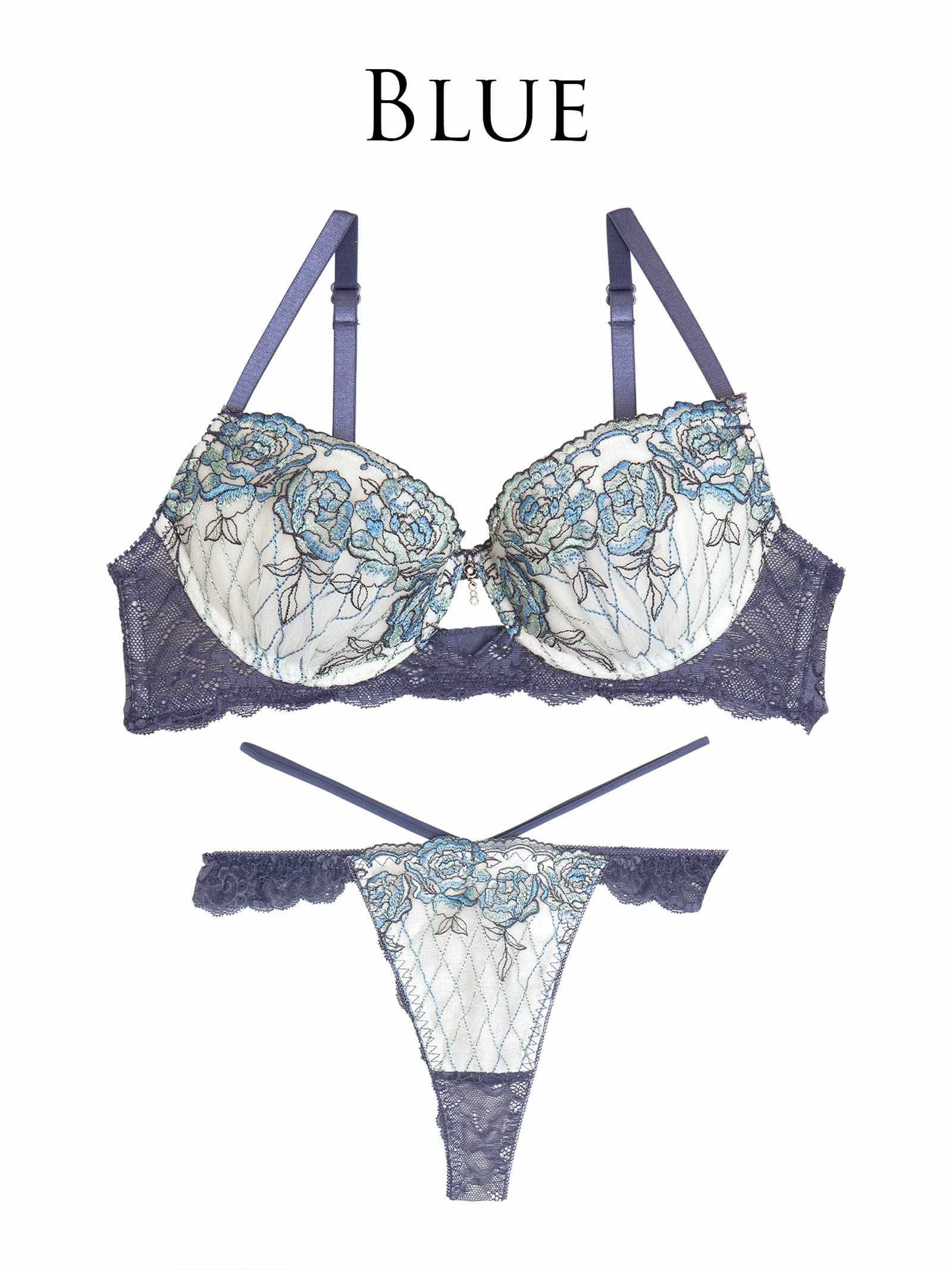 【永尾まりや着用】【Reinest】ミスティックローズブロッサムブラジャー&バック透けTバックショーツ - 【公式】247Lingerie