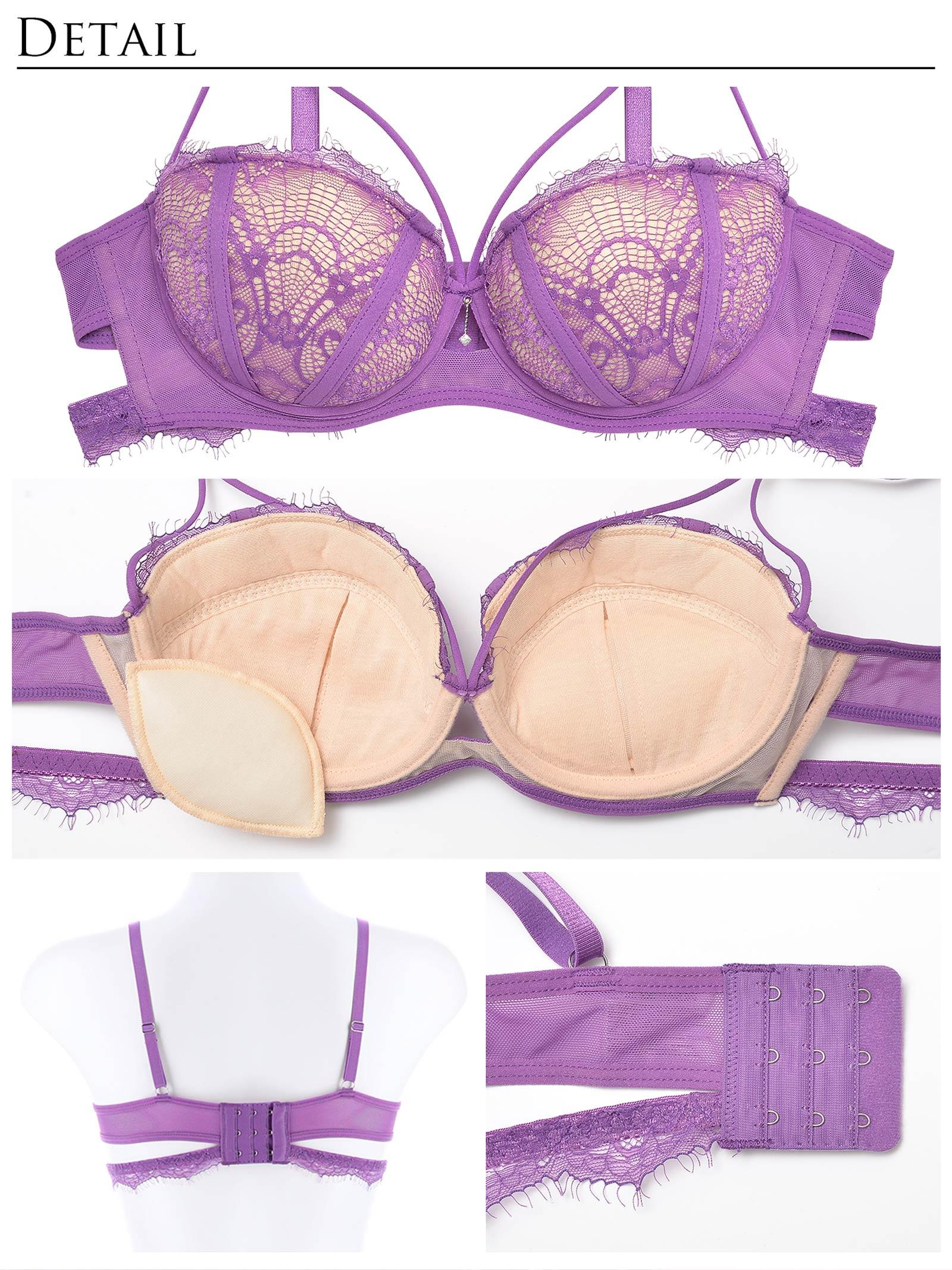 【Reinest】ヌーディーカットレースストリングブラジャー&バック透けフルバックショーツ - 【公式】247Lingerie