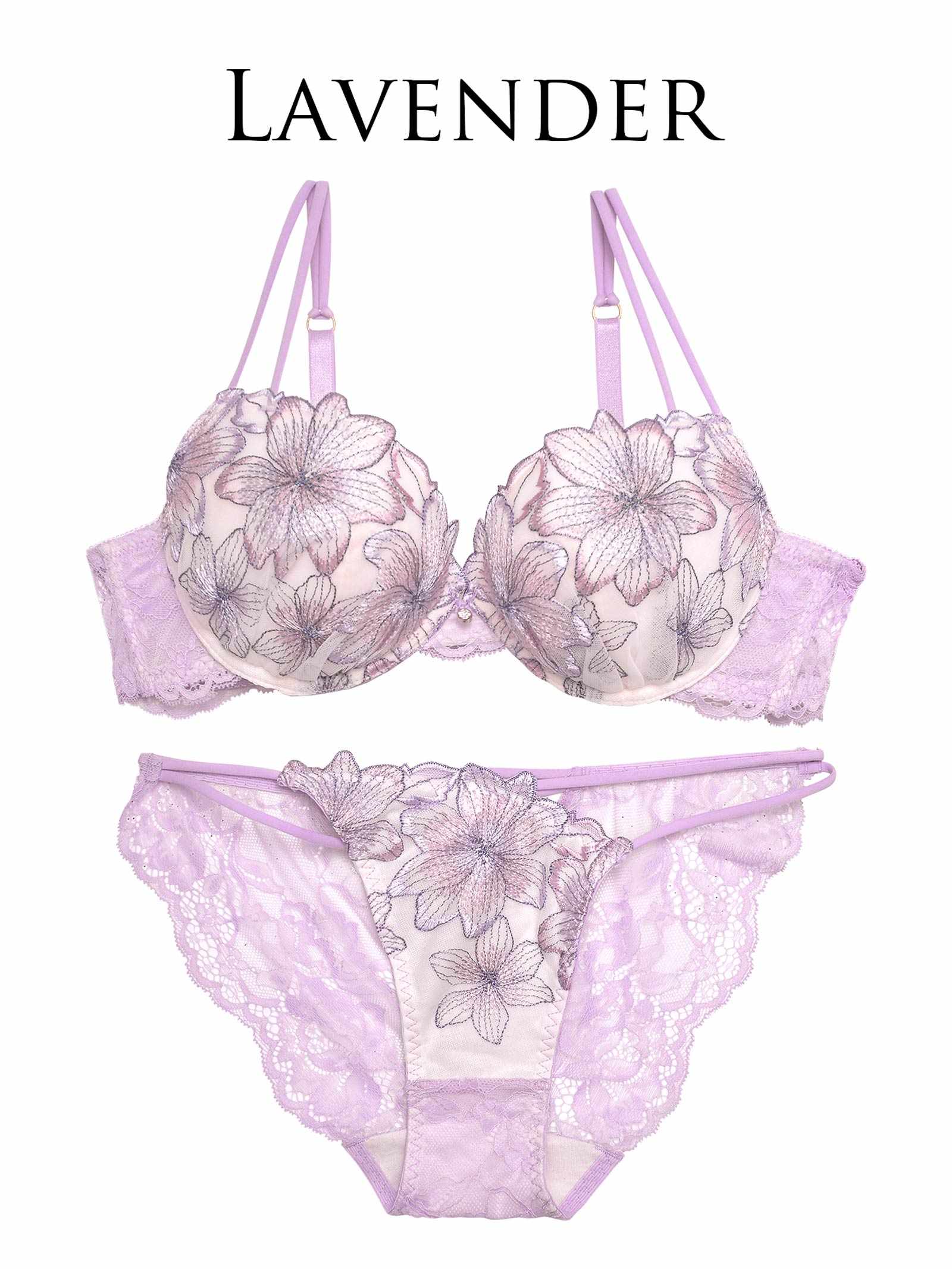 【Reinest】スイートシアーリリーブラジャー&バック透けフルバックショーツ