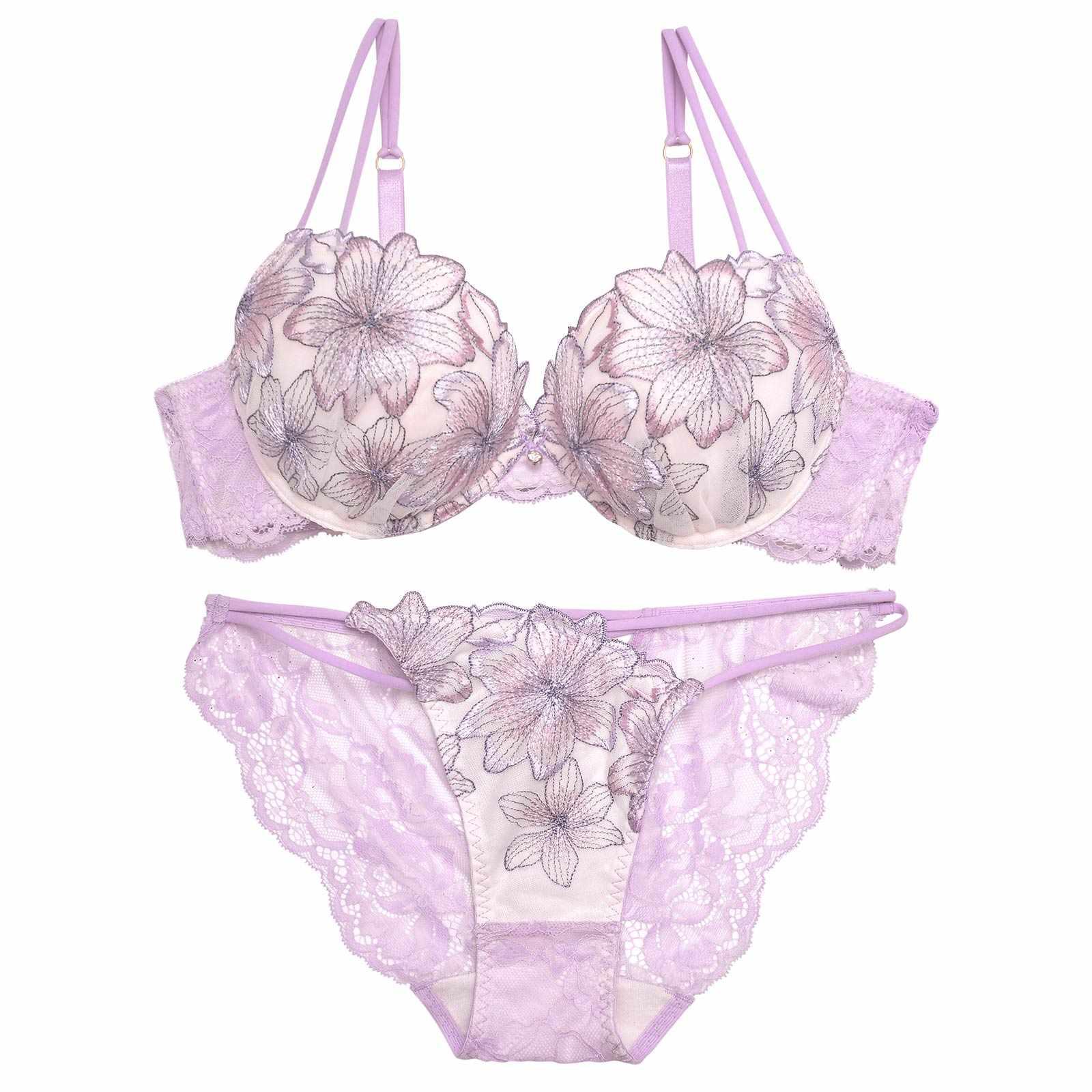 2/20再販!【Reinest】スイートシアーリリーブラジャー&バック透けフルバックショーツ - 【公式】247Lingerie