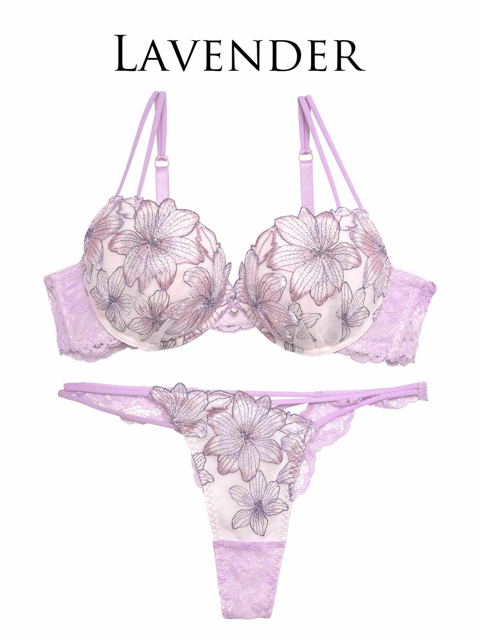 2/20再販!【Reinest】スイートシアーリリーブラジャー&バック透けTバックショーツ - 【公式】247Lingerie