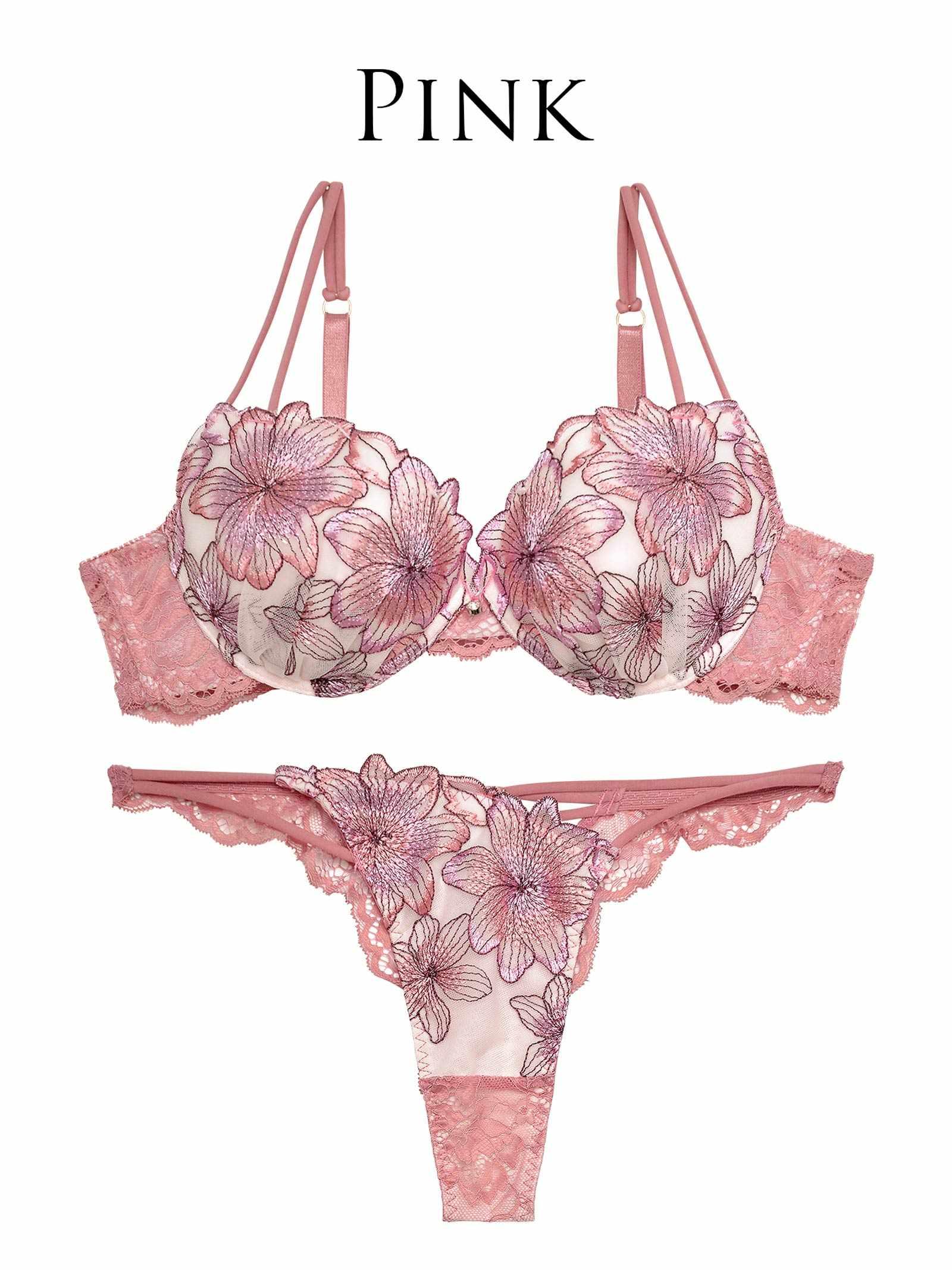 2/20再販!【Reinest】スイートシアーリリーブラジャー&バック透けTバックショーツ - 【公式】247Lingerie