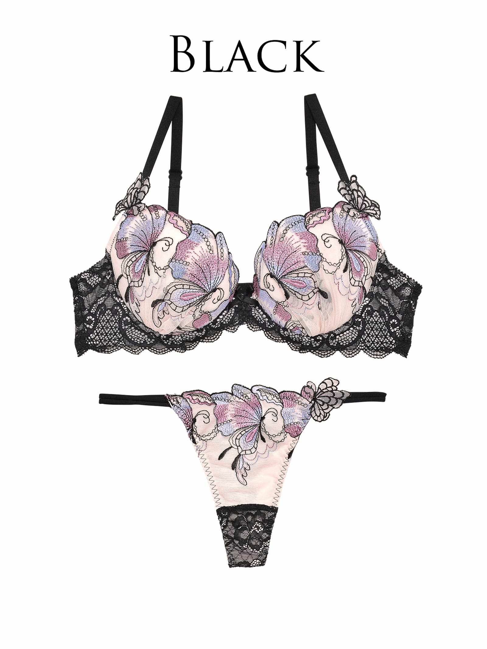 2/14再販!【Reinest】セレスティアルバタフライブラジャー&バック透けTバックショーツ - 【公式】247Lingerie