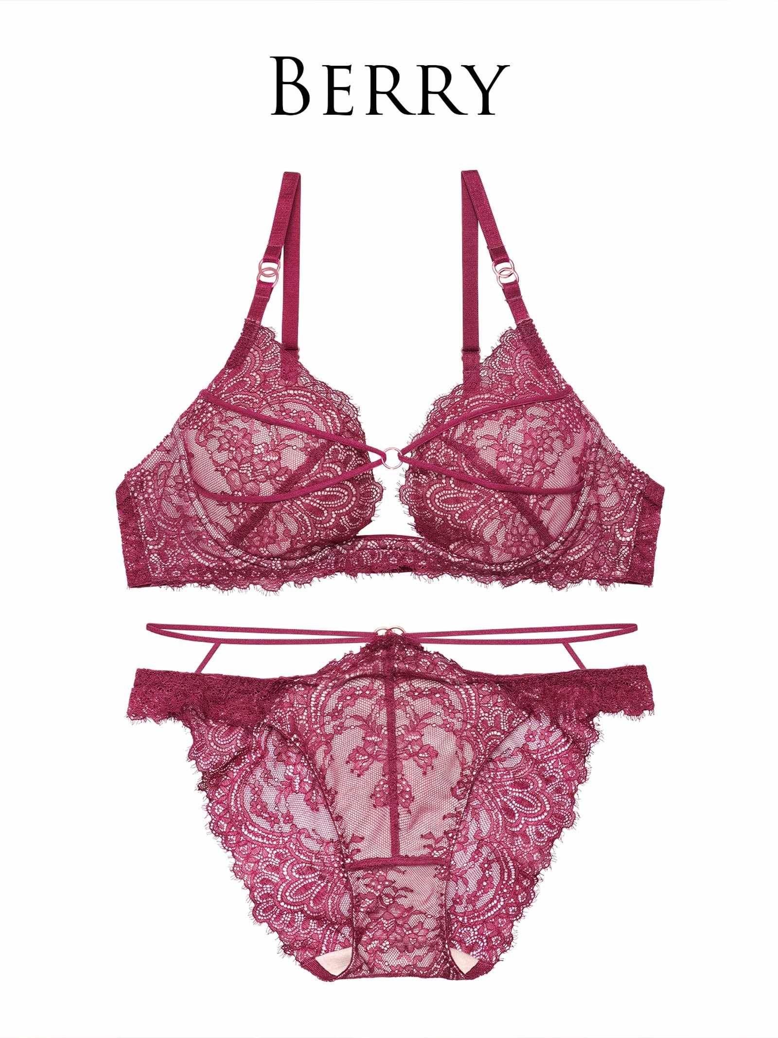 1/27再販!【Reinest】シックレーシィコードリングブラジャー&バック透けフルバックショーツ - 【公式】247Lingerie