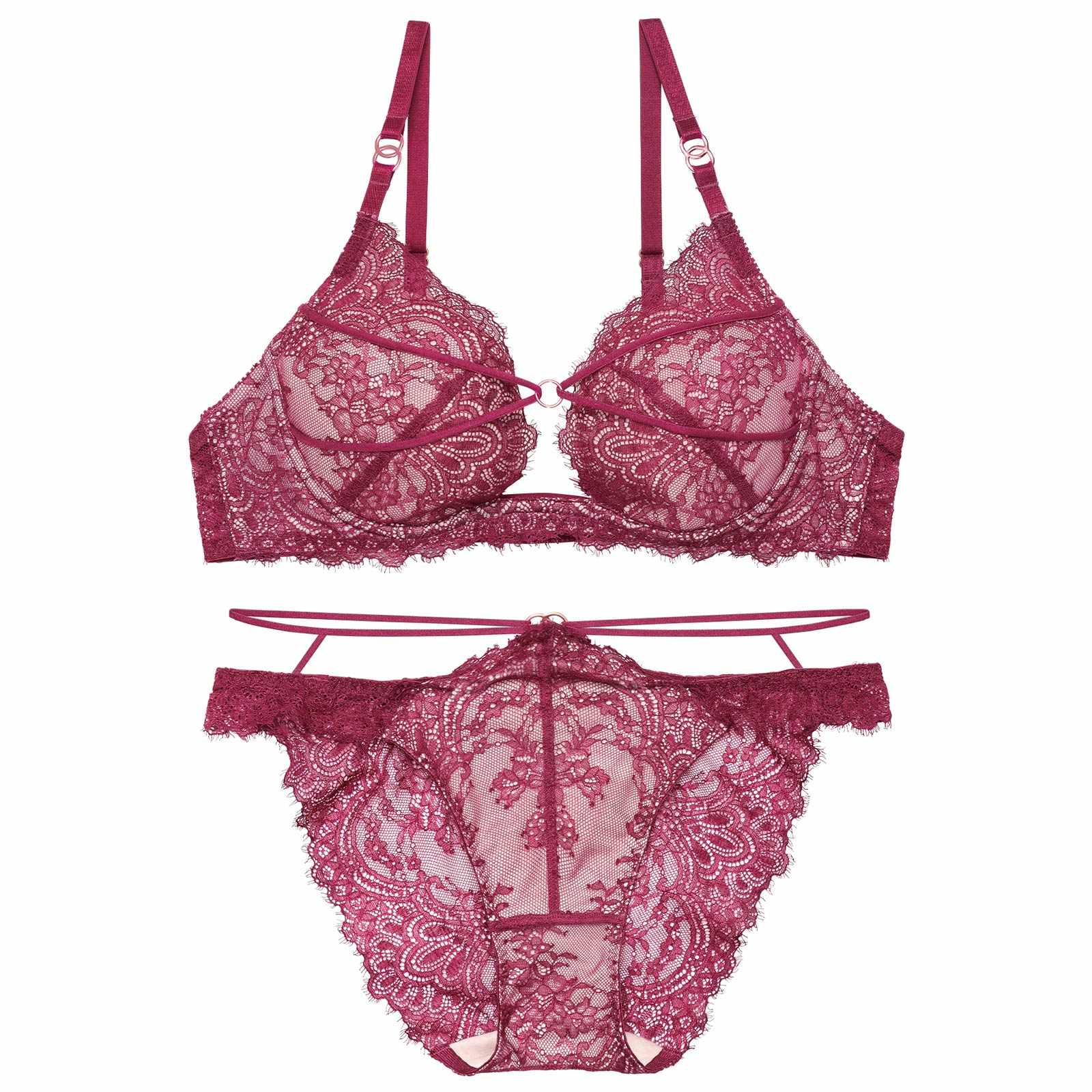 1/27再販!【Reinest】シックレーシィコードリングブラジャー&バック透けフルバックショーツ - 【公式】247Lingerie