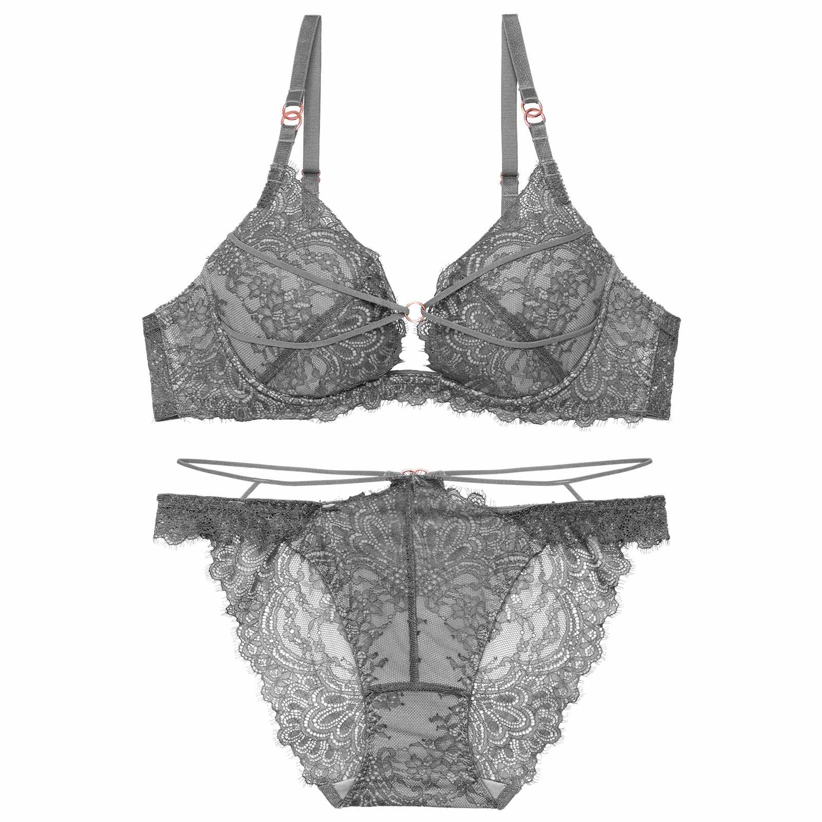 1/27再販!【Reinest】シックレーシィコードリングブラジャー&バック透けフルバックショーツ - 【公式】247Lingerie