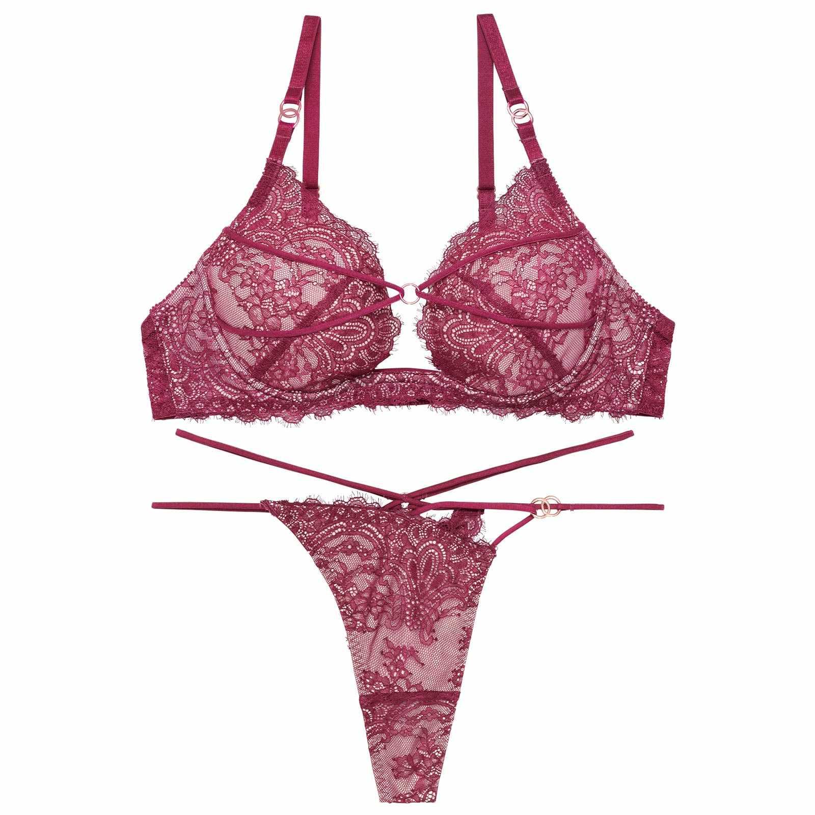 1/27再販!【Reinest】シックレーシィコードリングブラジャー&バック透けTバックショーツ - 【公式】247Lingerie