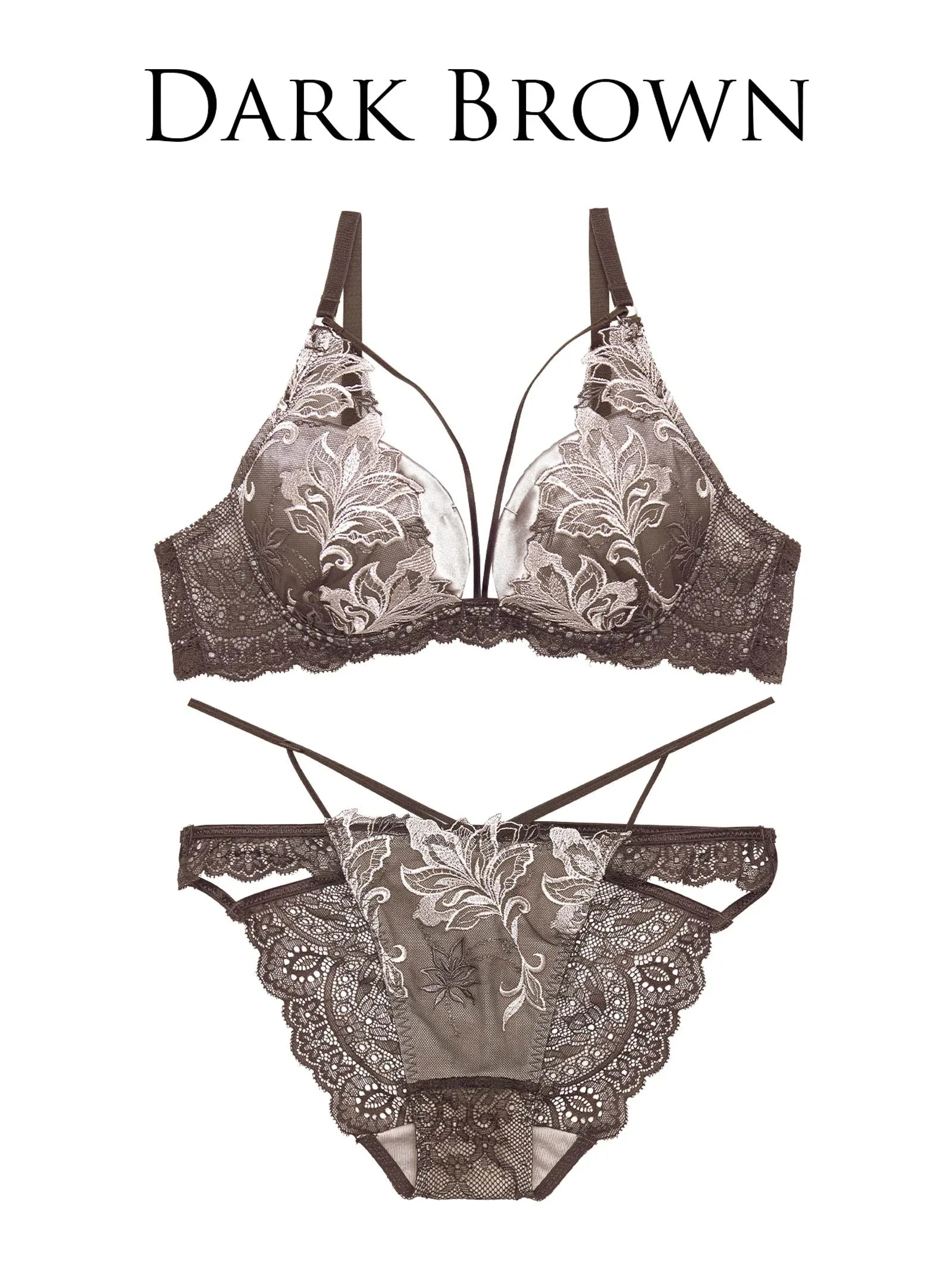 【永尾まりや着用】【Reinest】グロリアスリッチボタニカルブラジャー&バック透けフルバックショーツ - 【公式】247Lingerie