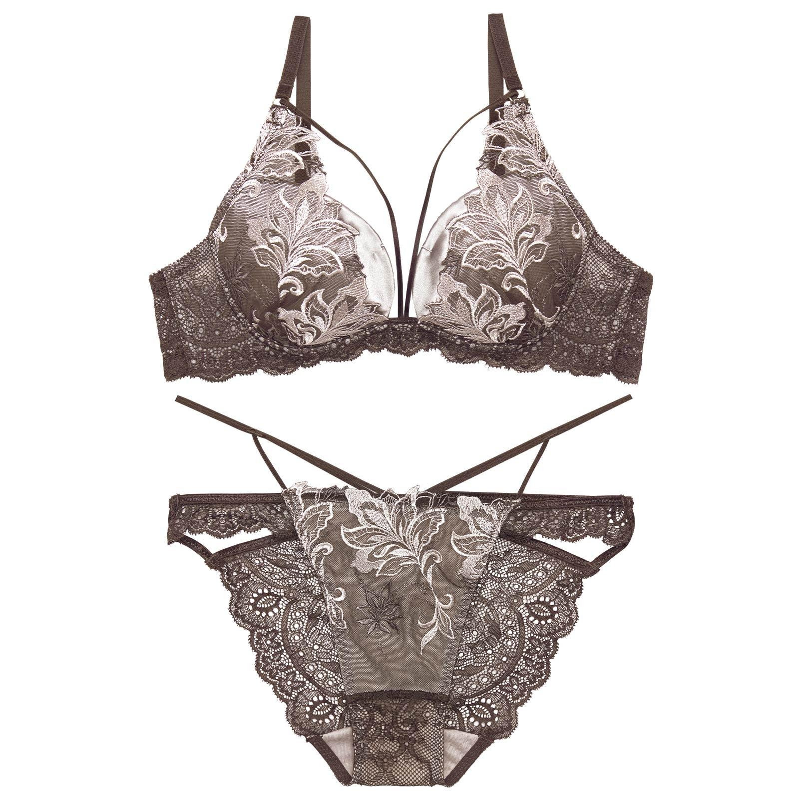 【永尾まりや着用】【Reinest】グロリアスリッチボタニカルブラジャー&バック透けフルバックショーツ - 【公式】247Lingerie