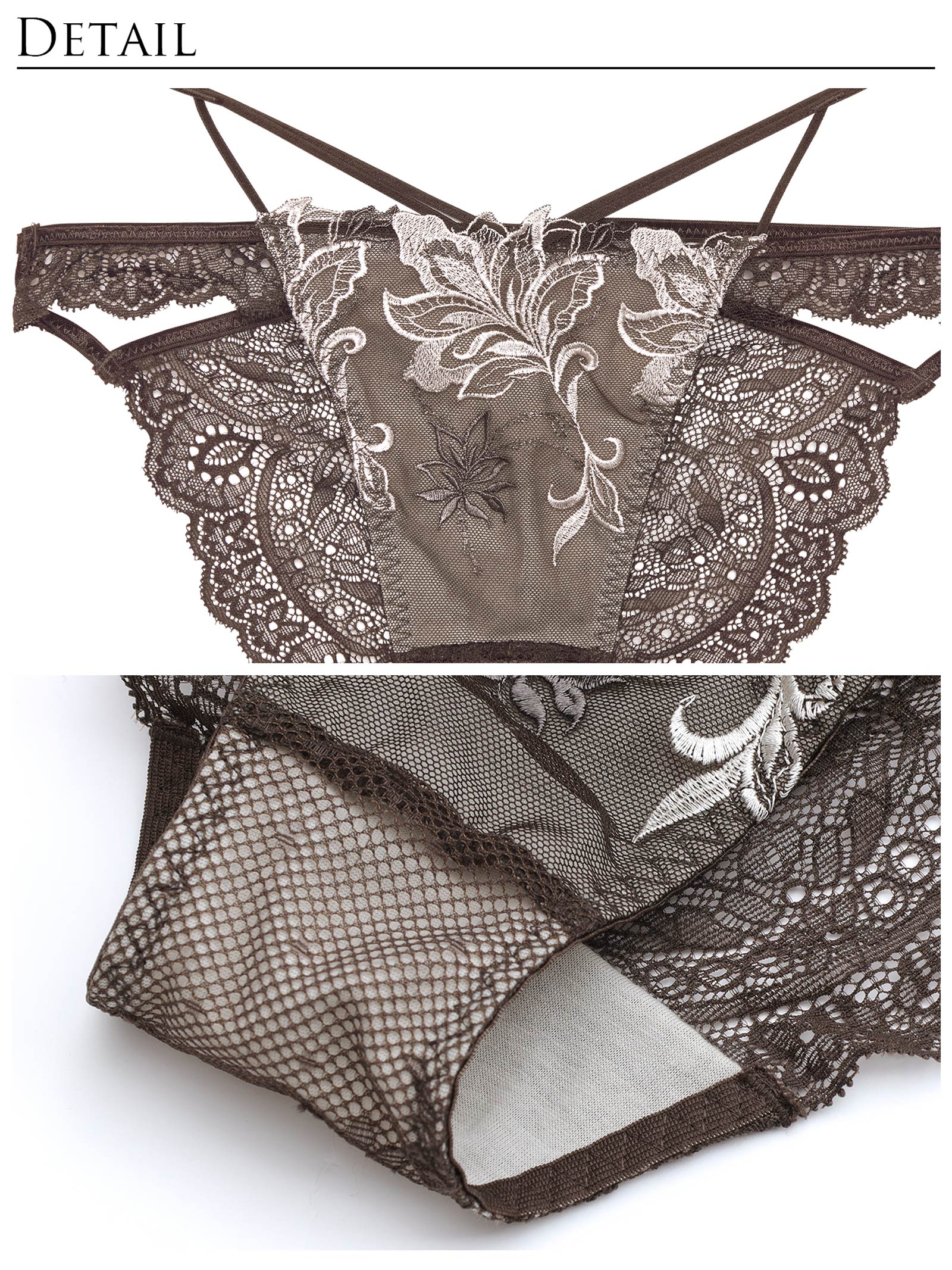 【永尾まりや着用】【Reinest】グロリアスリッチボタニカルブラジャー&バック透けフルバックショーツ - 【公式】247Lingerie