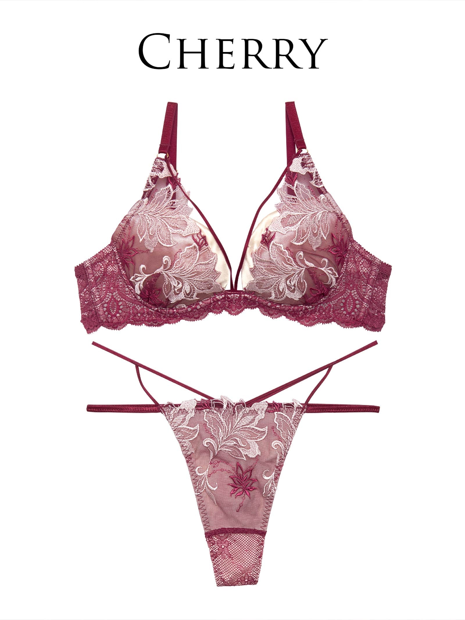 【永尾まりや着用】【Reinest】グロリアスリッチボタニカルブラジャー&バック透けTバックショーツ - 【公式】247Lingerie