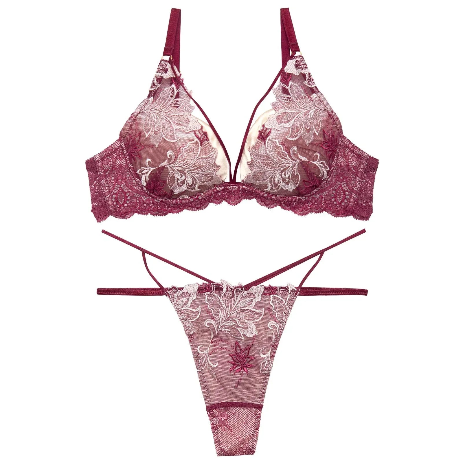 【永尾まりや着用】【Reinest】グロリアスリッチボタニカルブラジャー&バック透けTバックショーツ - 【公式】247Lingerie