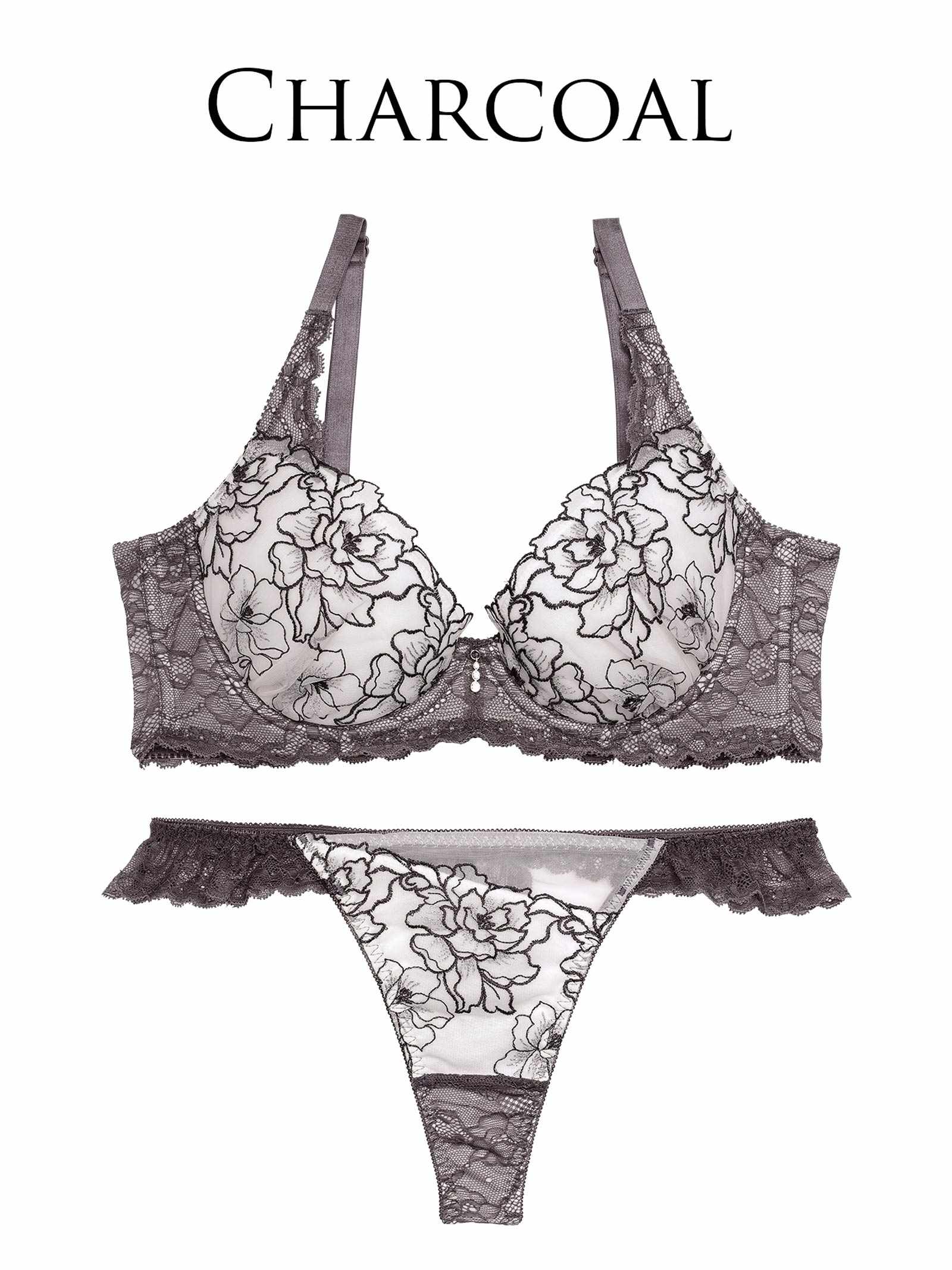 3/5新作!【永尾まりや着用】【Reinest】シアーブリリアントピオニー育乳脇高★魔法のブラジャー&バック透けTバックショーツ