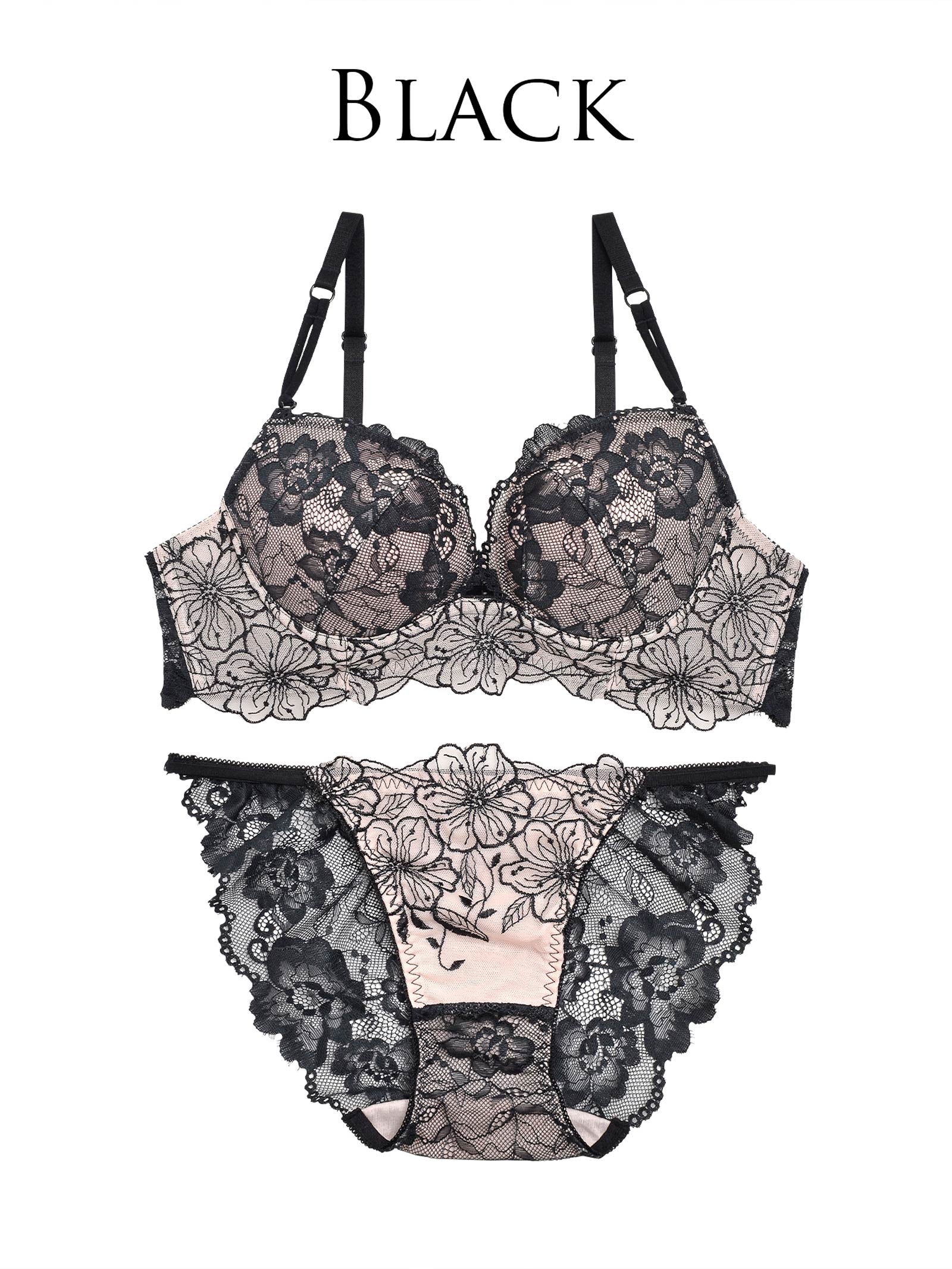 11/27再販!キムボラム着用【Reinest】SEXYレース花柄ブラジャー&バック透けフルバックショーツ