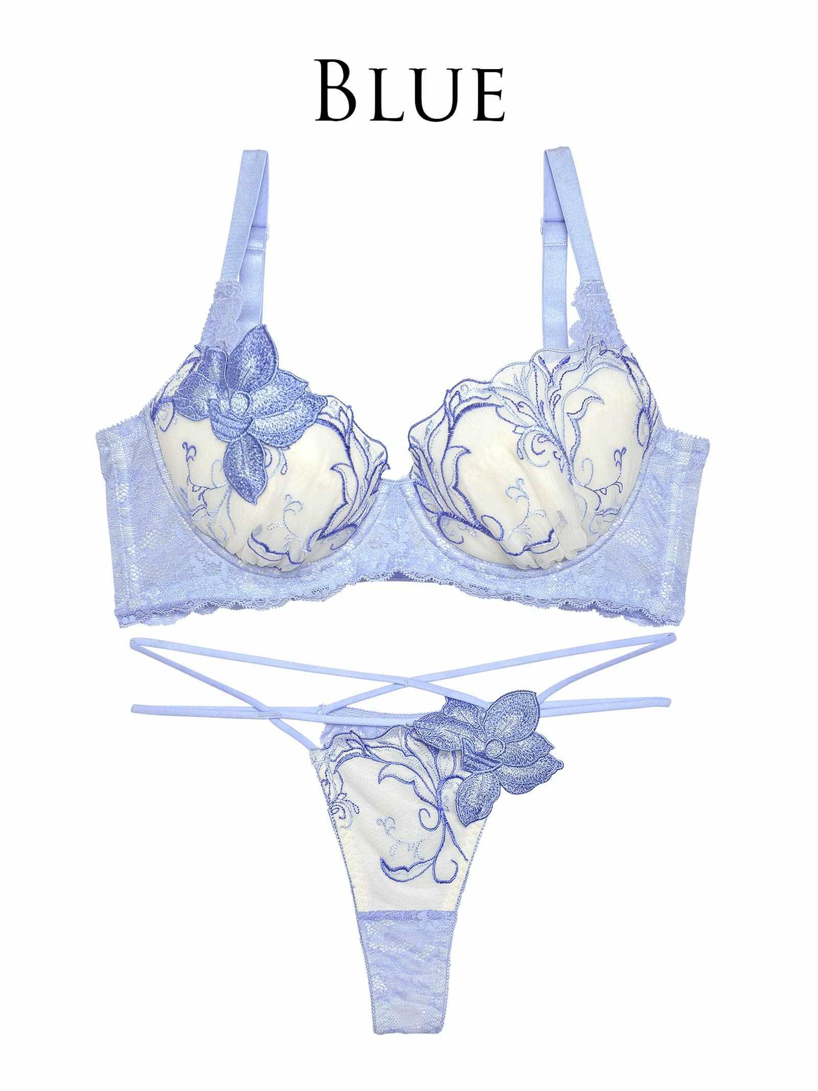 【Reinest】ルミナスペタルエンブロイダリー育乳脇高★魔法のブラジャー&バック透けTバックショーツ - 【公式】247Lingerie