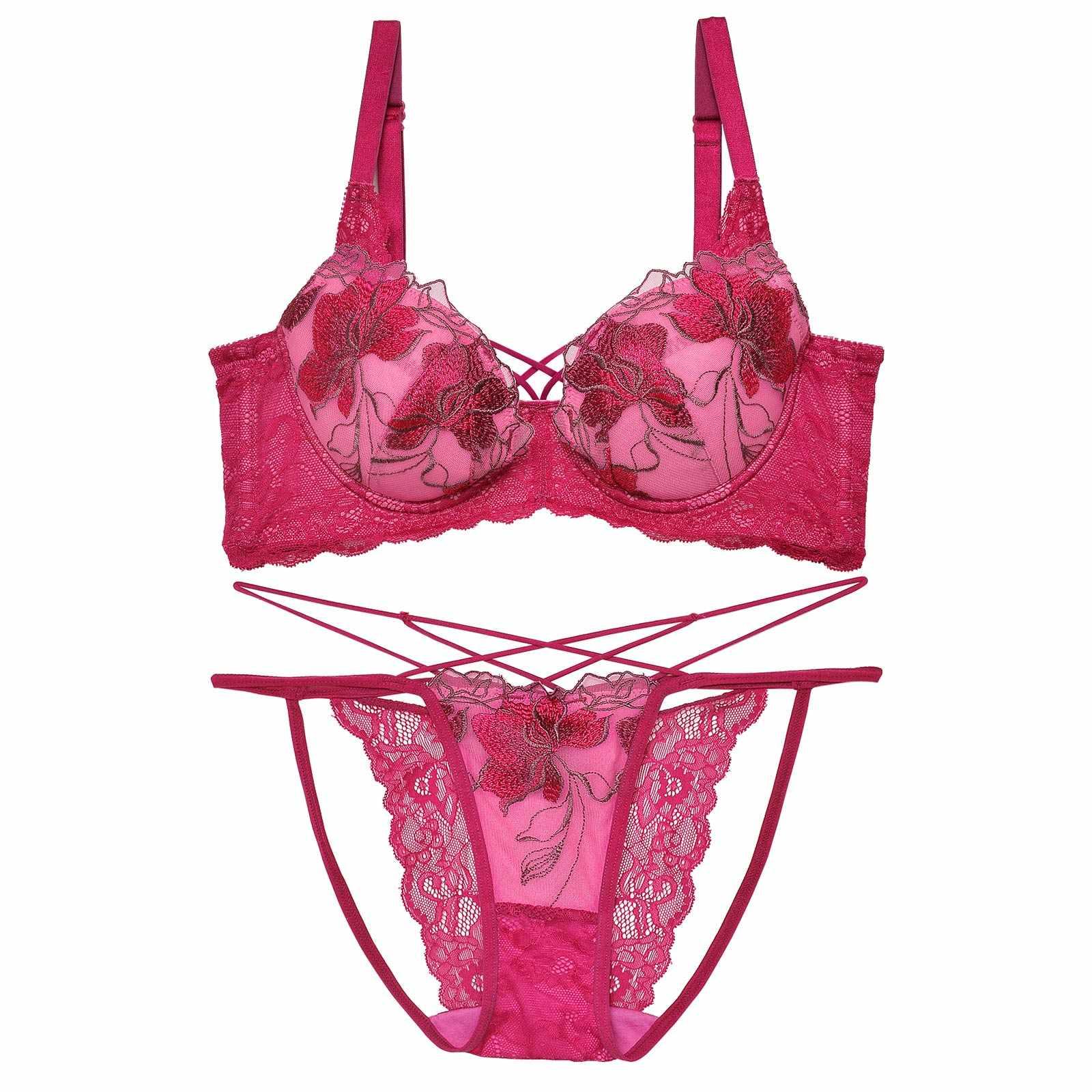 【Reinest】ブロッサムカットストリング育乳脇高★魔法のブラジャー&バック透けフルバックショーツ - 【公式】247Lingerie