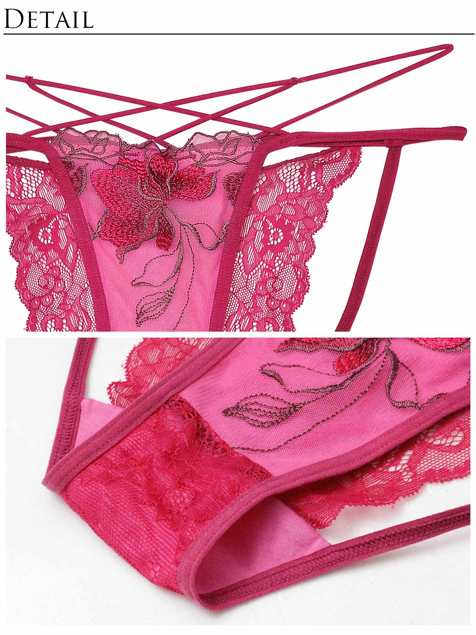 9/20新作!【Reinest】ブロッサムカットストリングブラジャー&バック透けフルバックショーツ