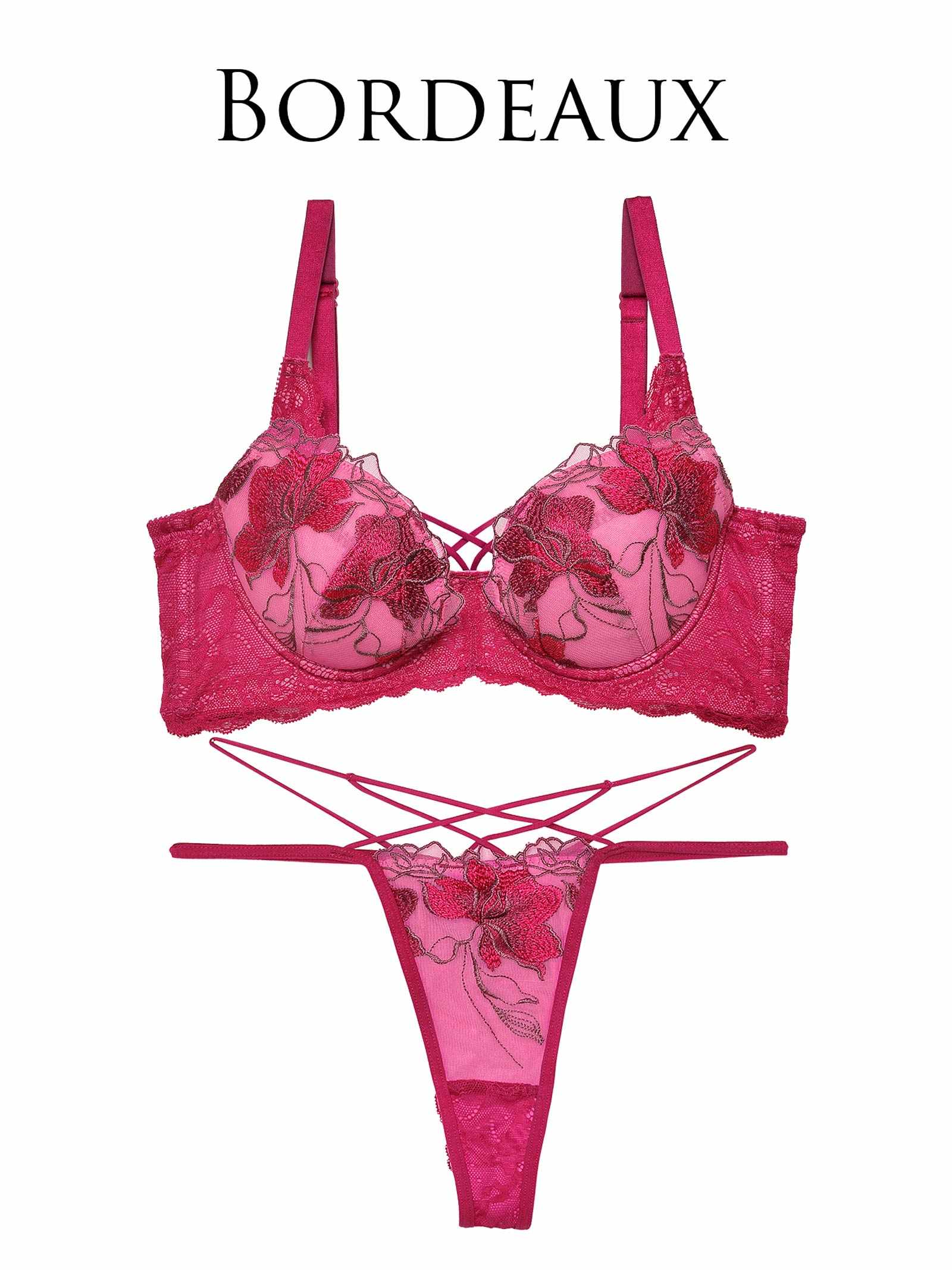 9/20新作!【Reinest】ブロッサムカットストリングブラジャー&バック透けTバックショーツ