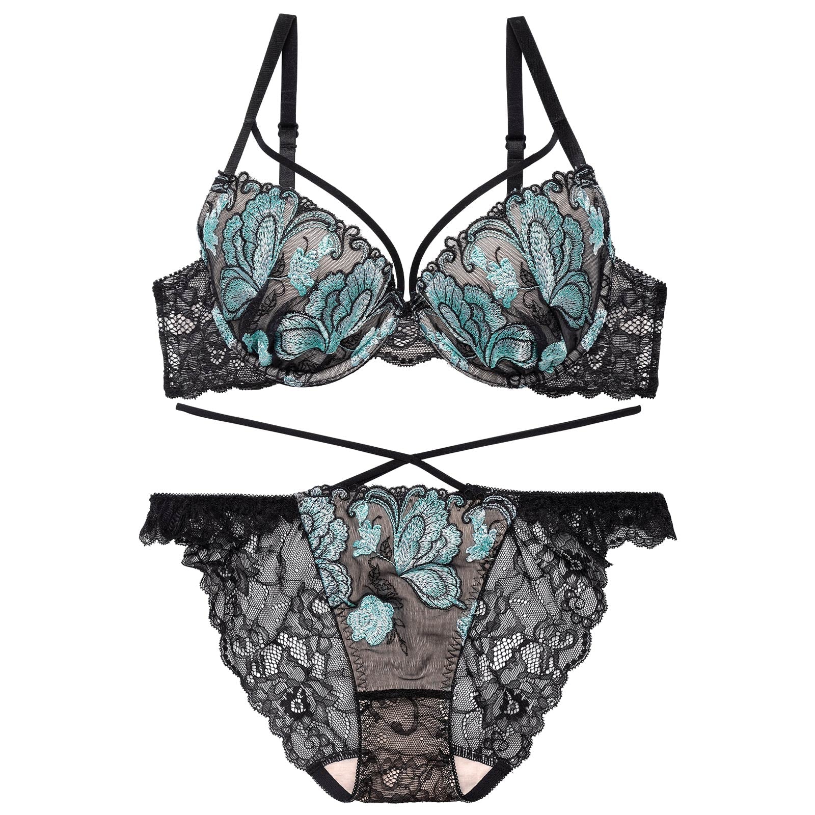 【Reinest】ヴィーナスバタフライストリングブラジャー&バック透けフルバックショーツ