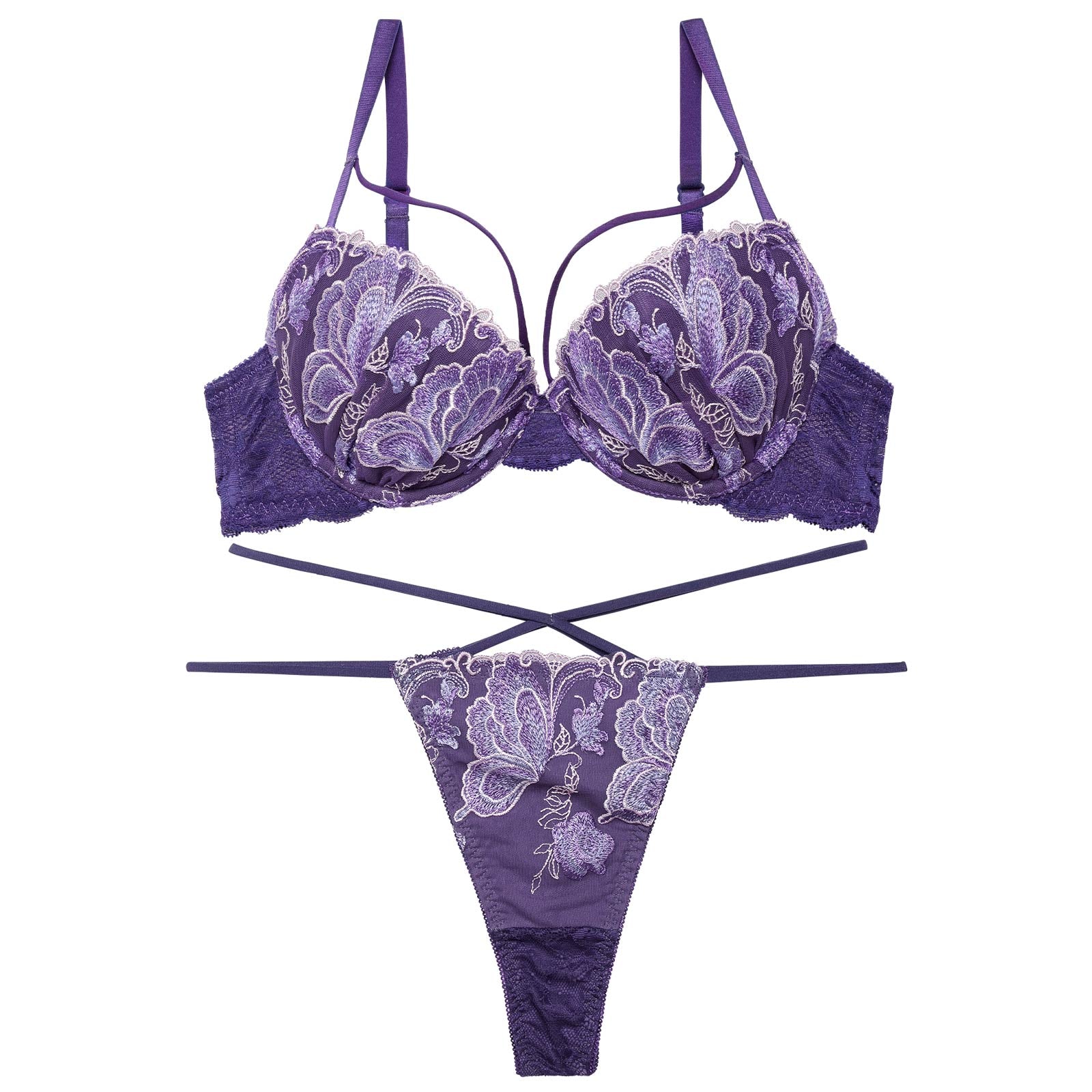 【Reinest】ヴィーナスバタフライストリングブラジャー&バック透けTバックショーツ - 【公式】247Lingerie