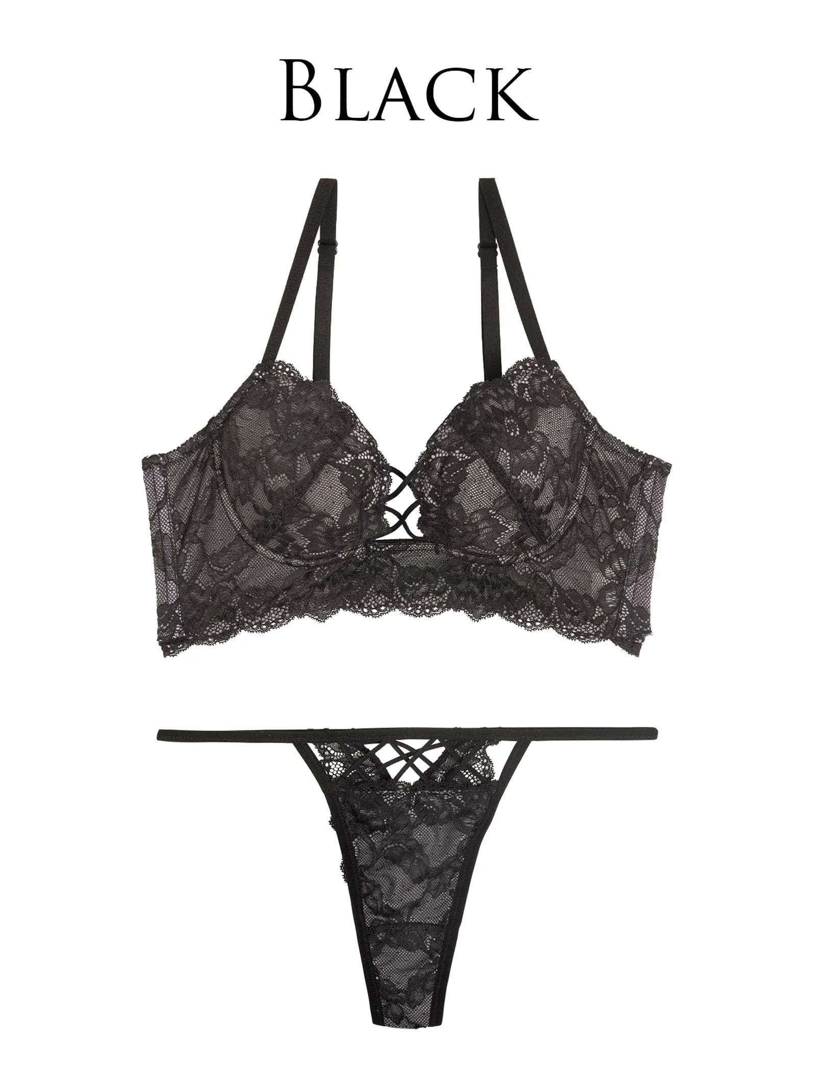 【Reinest】ダークヴィーナスコード背中魅せブラジャー&バック透けTバックショーツ - 【公式】247Lingerie