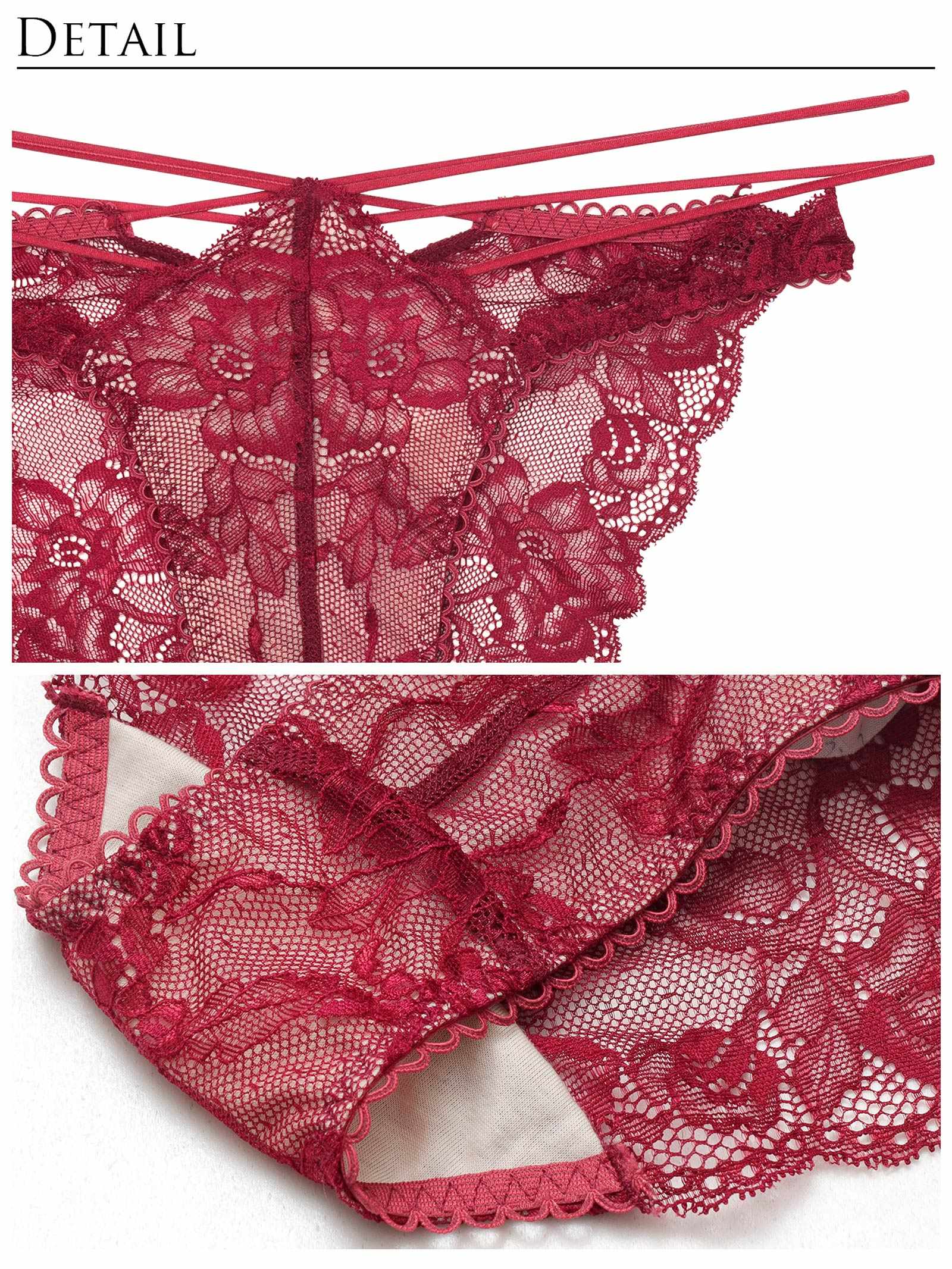 10/15新作!【Reinest】ラビリンスコードレースブラジャー&バック透けフルバックショーツ