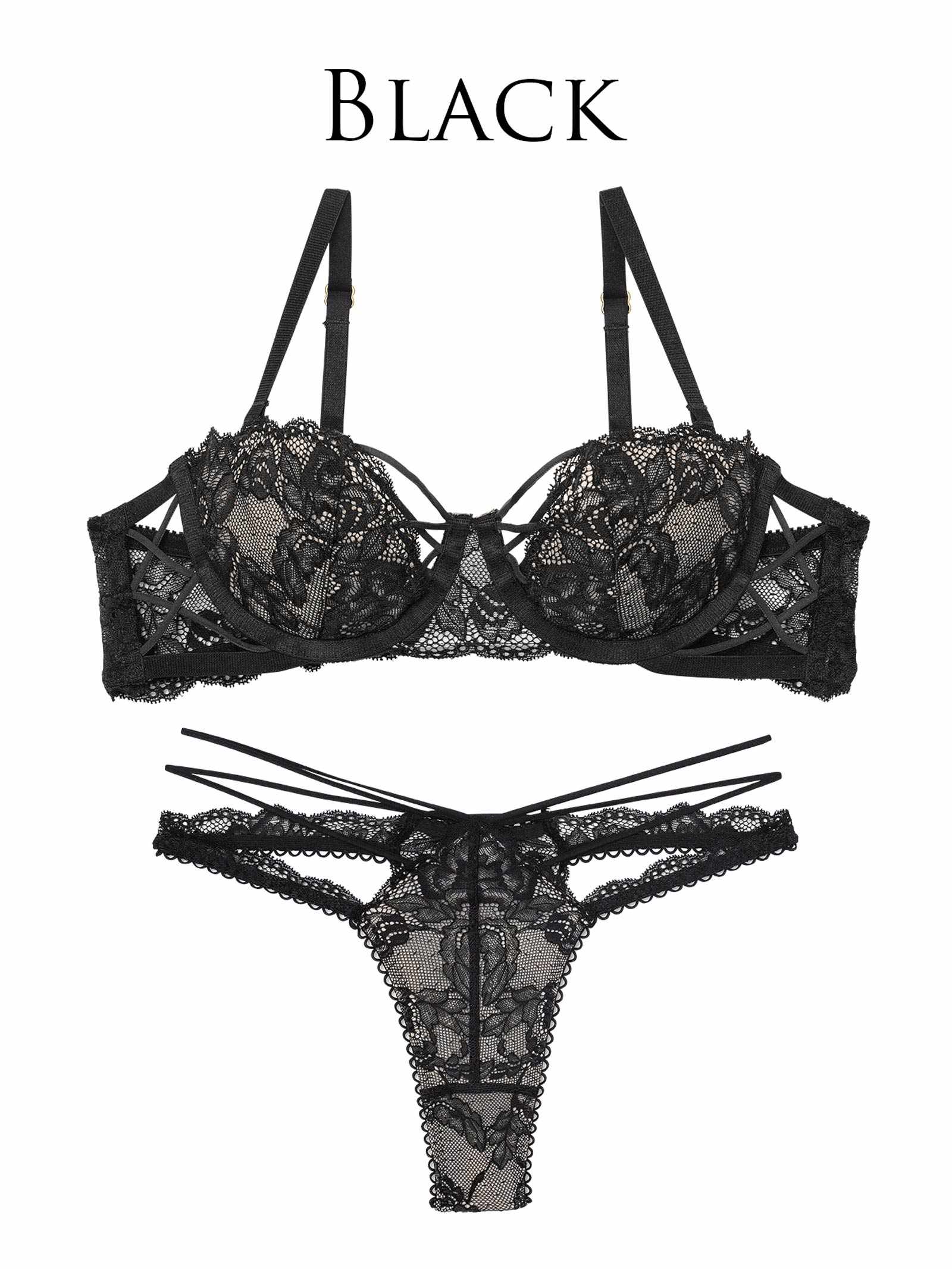 10/15新作!【Reinest】ラビリンスコードレースブラジャー&バック透けTバックショーツ