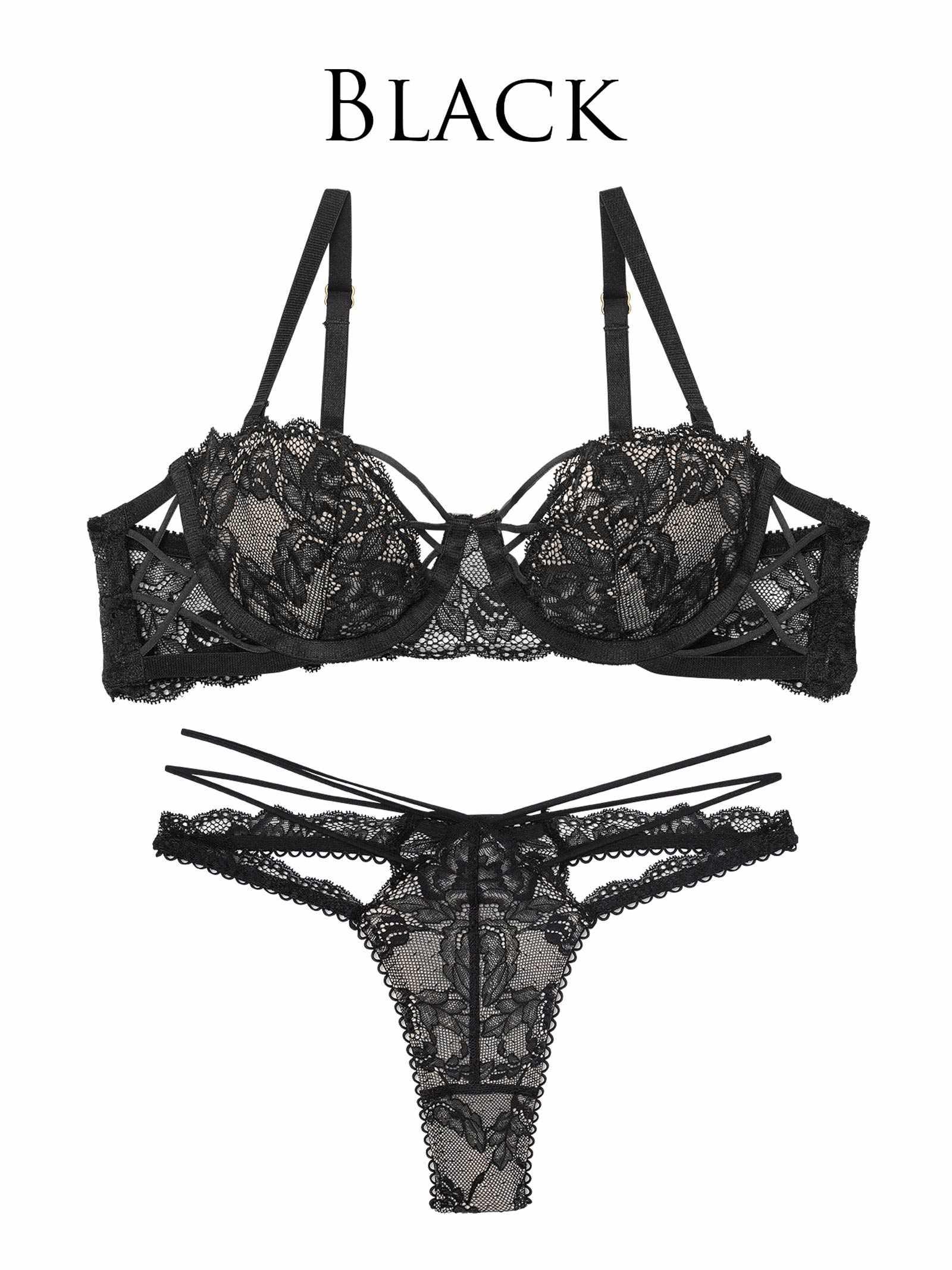 10/15新作!【Reinest】ラビリンスコードレースブラジャー&バック透けTバックショーツ