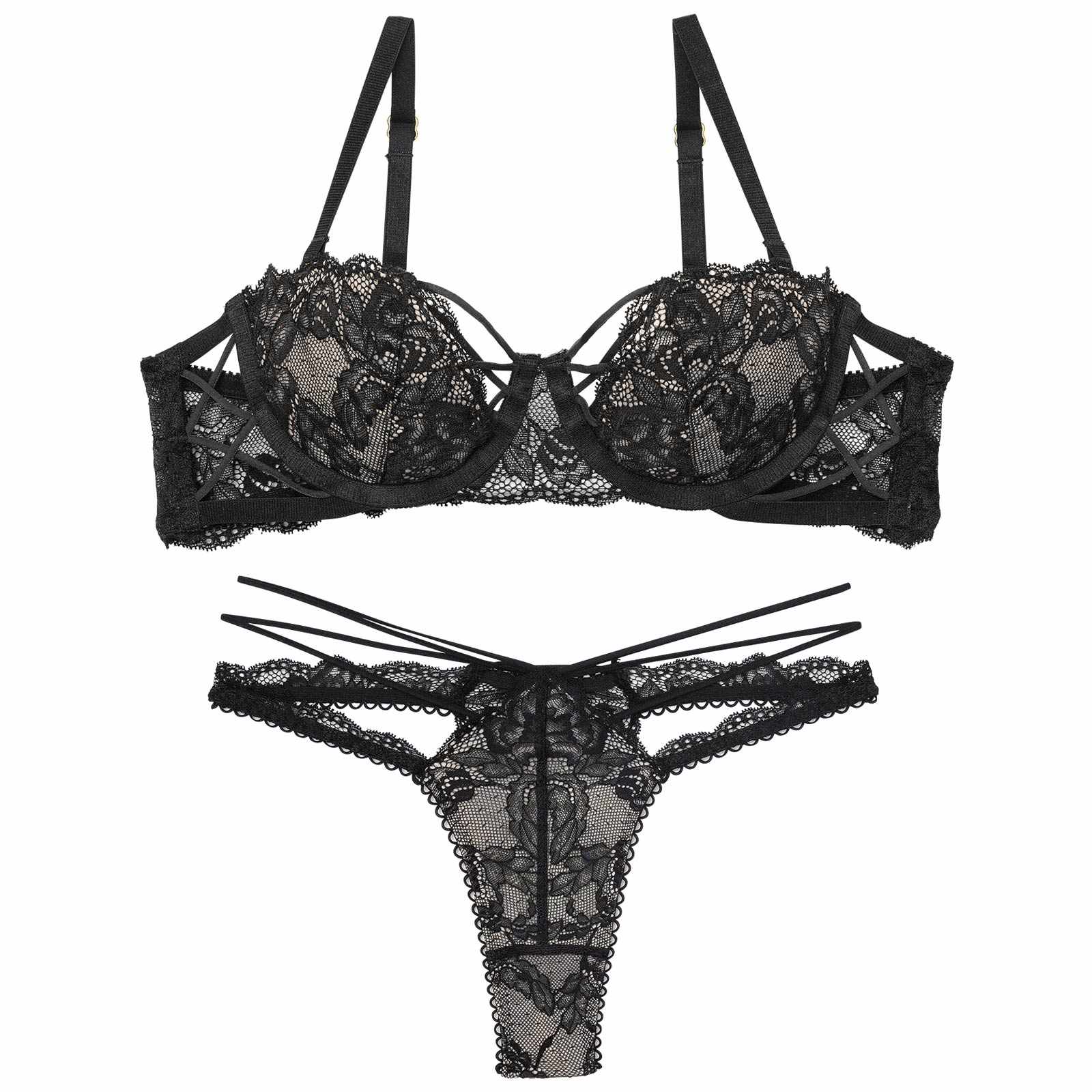 10/15新作!【Reinest】ラビリンスコードレースブラジャー&バック透けTバックショーツ