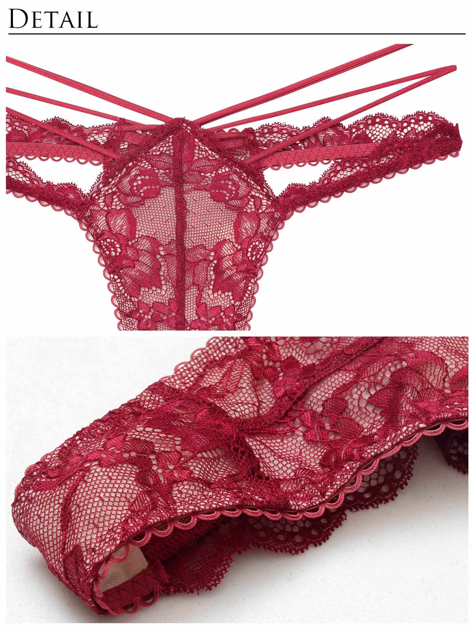 10/15新作!【Reinest】ラビリンスコードレースブラジャー&バック透けTバックショーツ