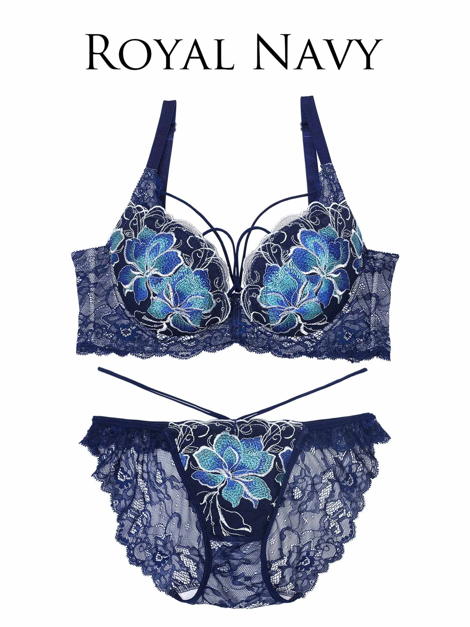 7/9新作!!【永尾まりや着用】【Reinest】エターナルディープフラワー育乳脇高★魔法のブラジャー&バック透けフルバックショーツ