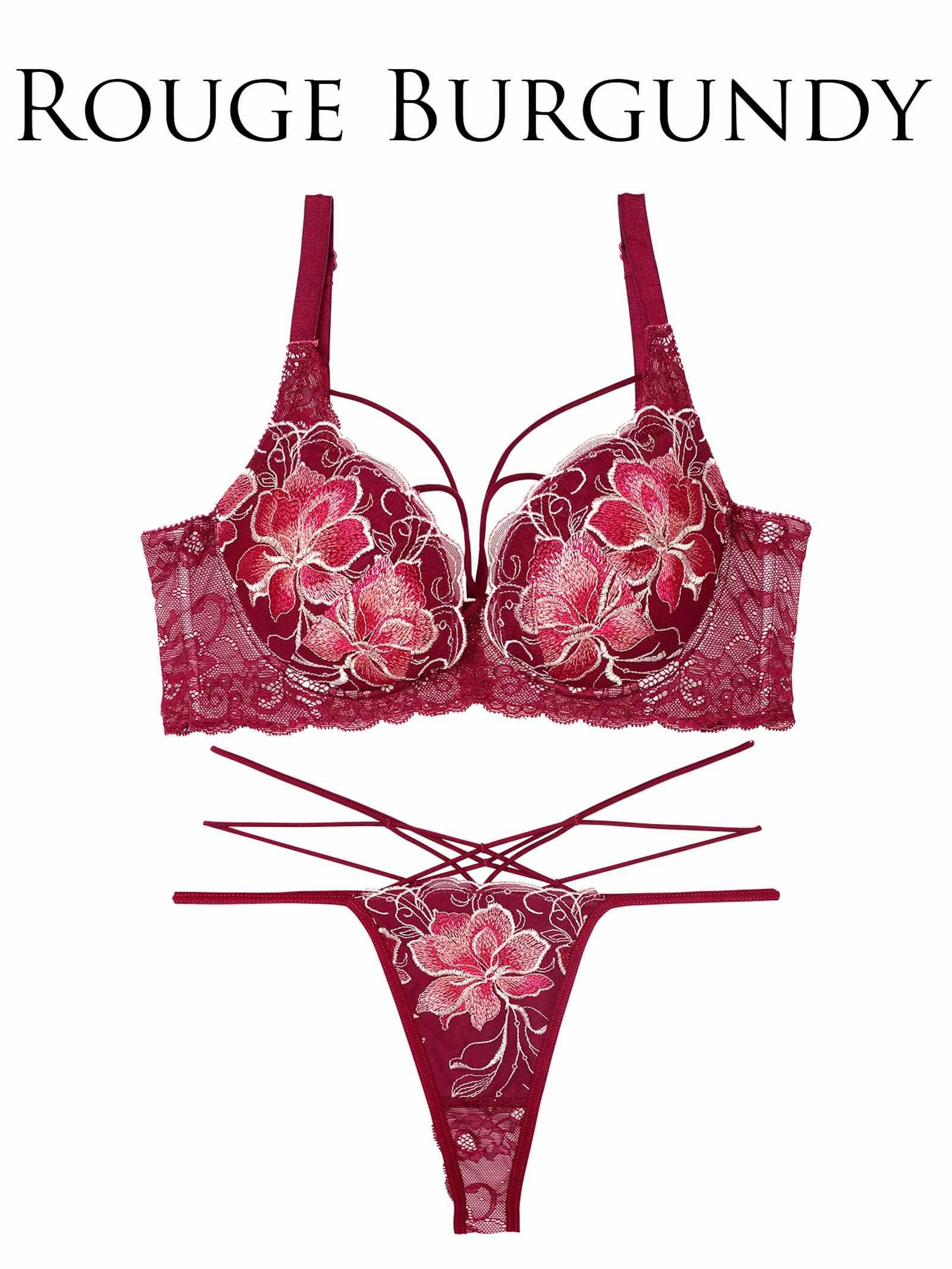 7/9新作!!【永尾まりや着用】【Reinest】エターナルディープフラワー育乳脇高★魔法のブラジャー&バック透けTバックショーツ