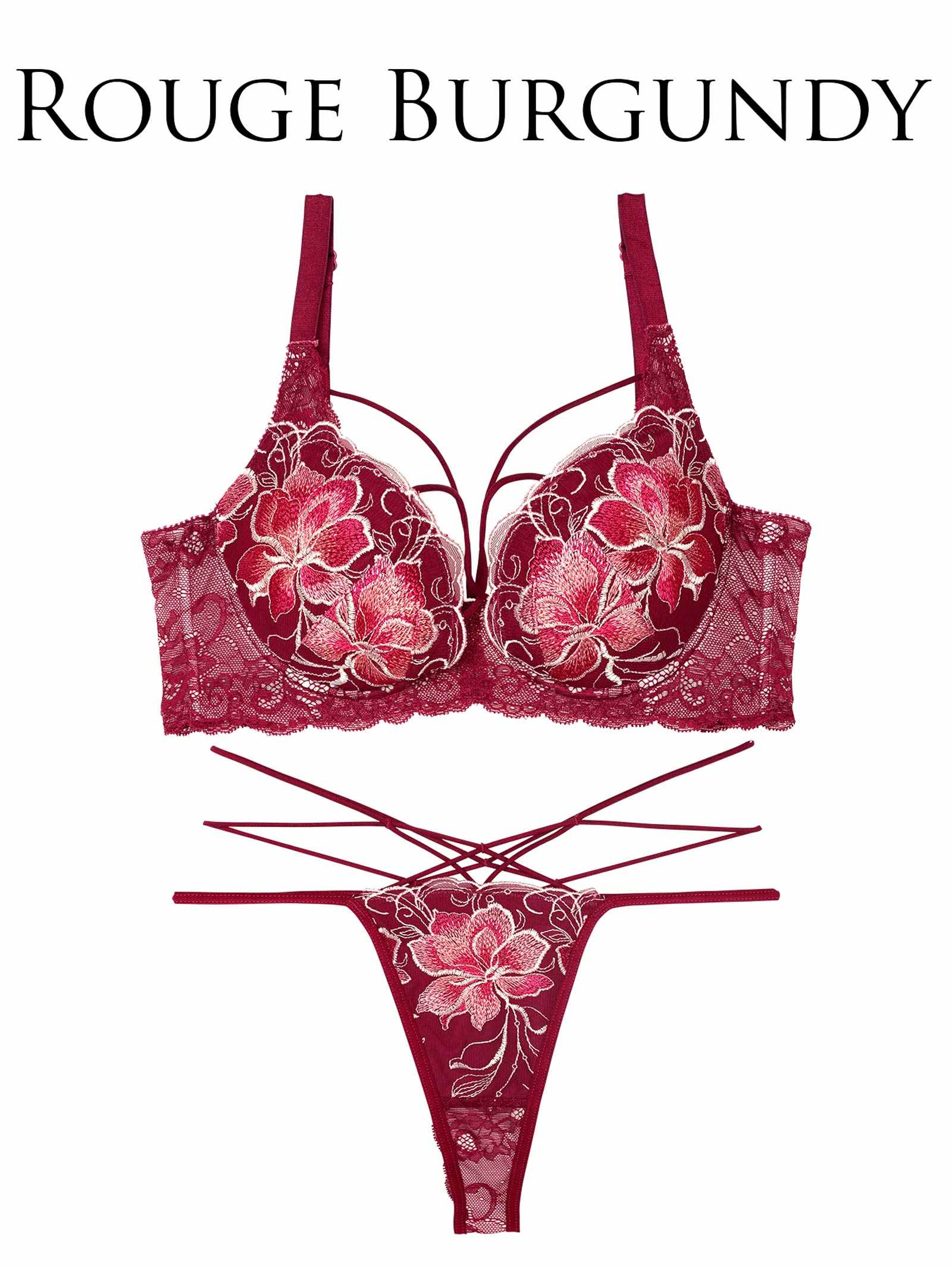 7/9新作!!【永尾まりや着用】【Reinest】エターナルディープフラワー育乳脇高★魔法のブラジャー&バック透けTバックショーツ