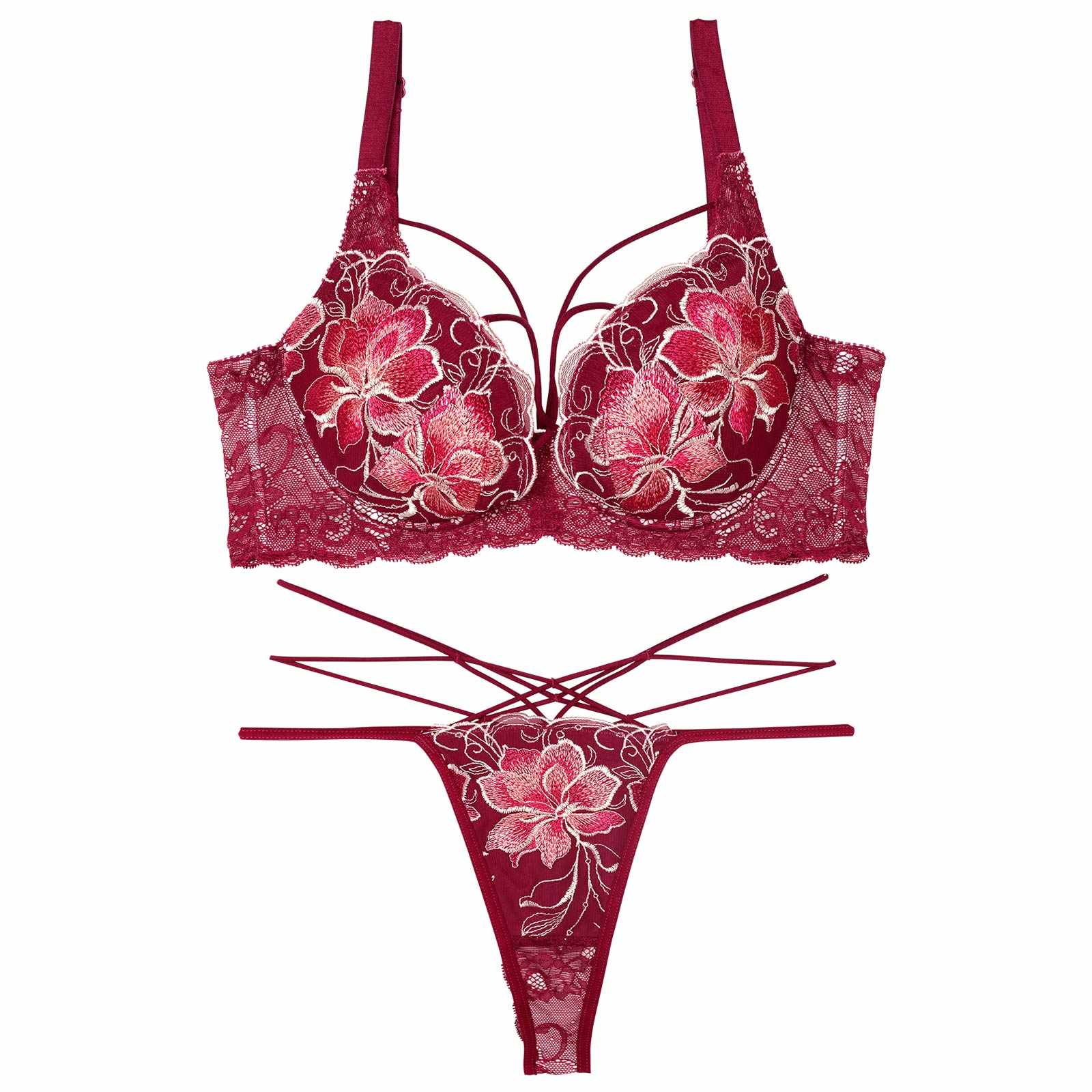 【永尾まりや着用】【Reinest】エターナルディープフラワー育乳脇高★魔法のブラジャー&バック透けTバックショーツ