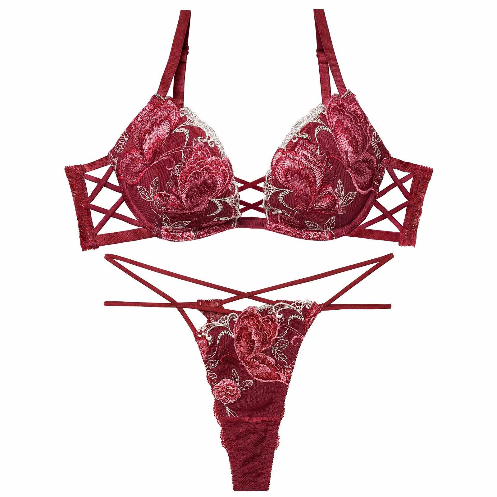 12/12新作!【Reinest】バタフリークロスアップブラジャー&バック透けTバックショーツ