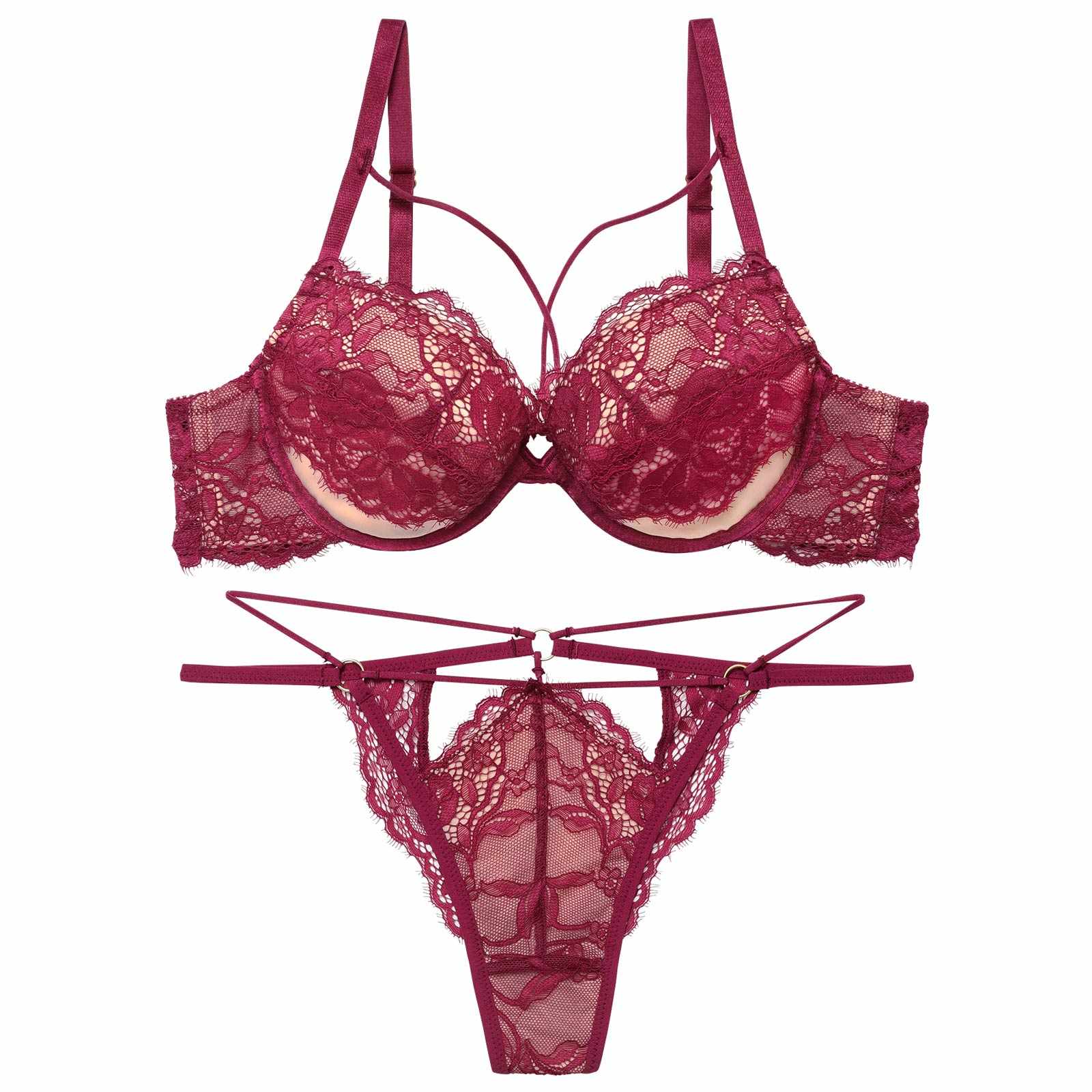 【予約:2/17より順次発送】2/13新作!【Reinest】アグレアーブルレースコードブラジャー&バック透けTバックショーツ