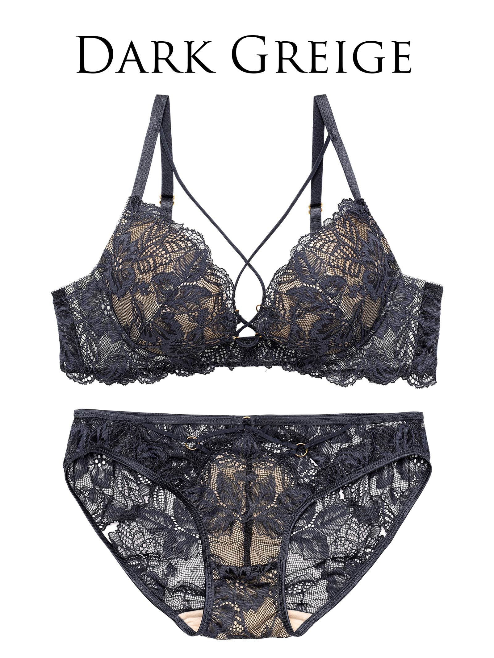 12/18新作!【Reinest】ボタニカルグラマーレースブラジャー&バック透けフルバックショーツ