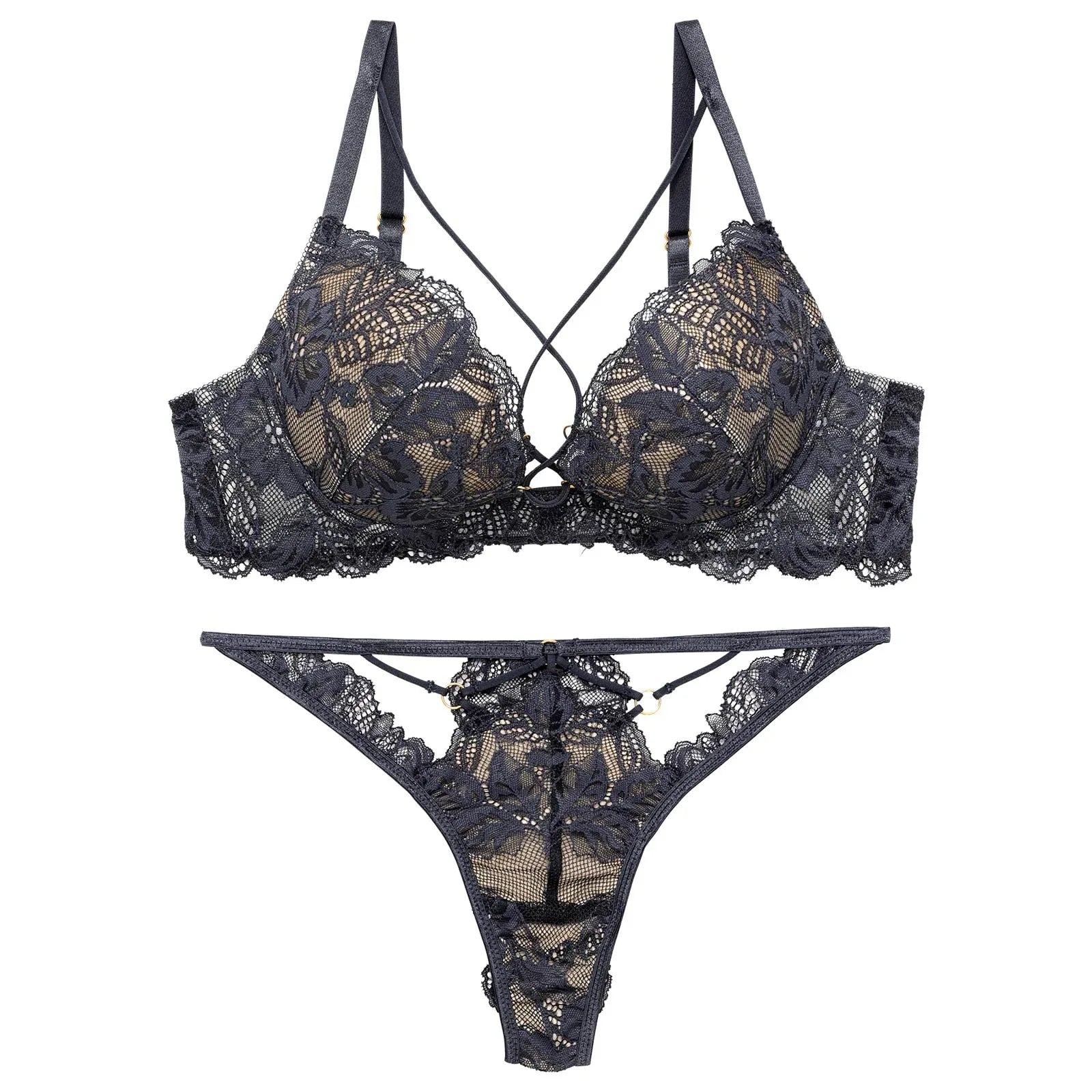 1/29再販!【Reinest】スピンドルレーシィカットブラジャー&バック透けTバックショーツ - 【公式】247Lingerie