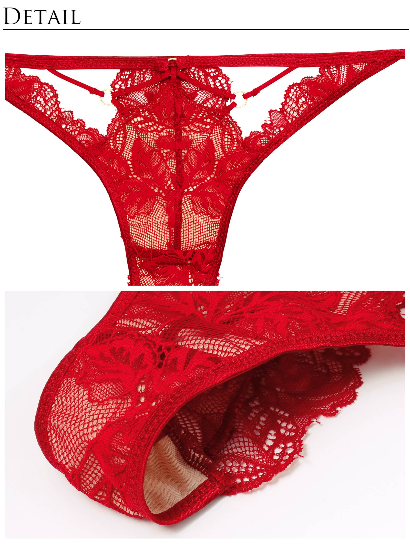 12/18新作!【Reinest】ボタニカルグラマーレースブラジャー&バック透けTバックショーツ