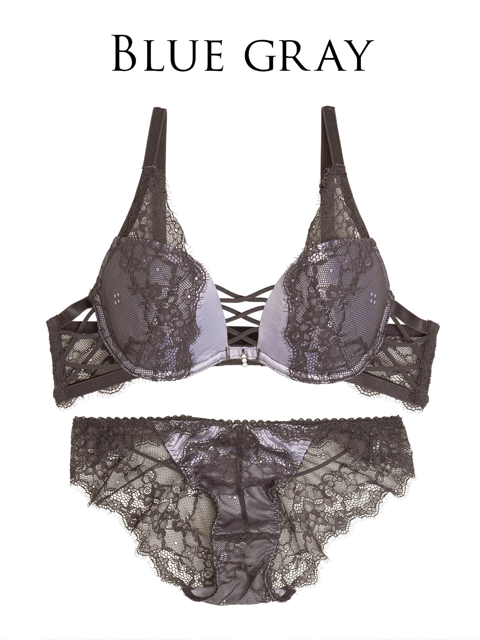 6/18新作!!【永尾まりや着用】【Reinest】スモーキーレースコードブラジャー&バック透けフルバックショーツ