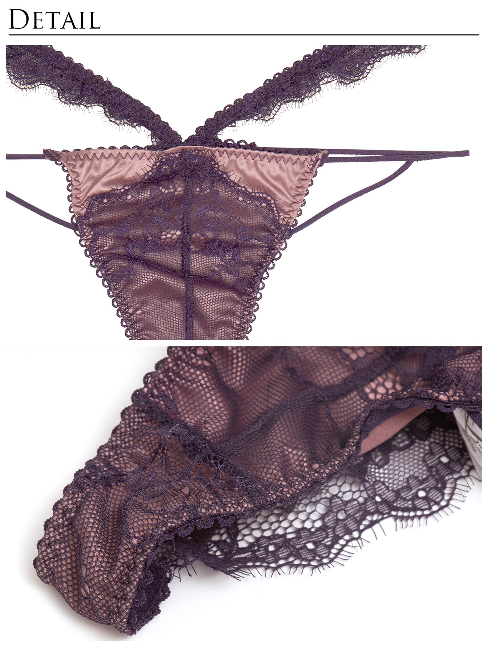 6/18新作!!【永尾まりや着用】【Reinest】スモーキーレースコードブラジャー&バック透けTバックショーツ