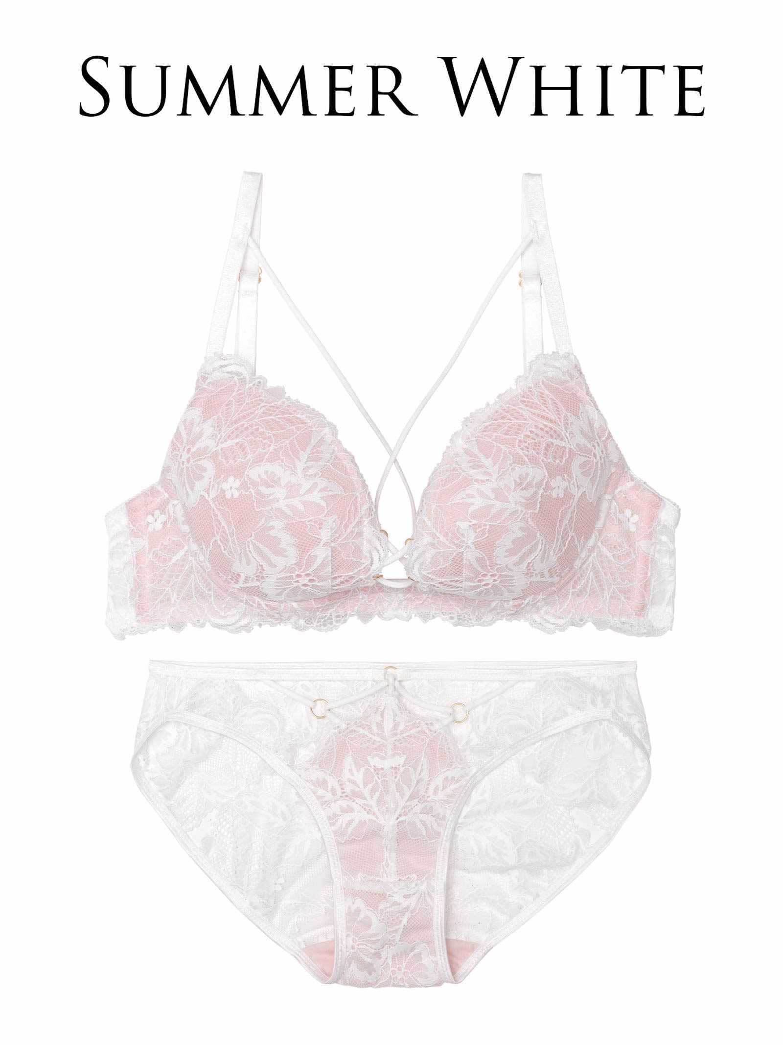 【Reinest】スピンドルレーシィカットブラジャー&バック透けフルバックショーツ