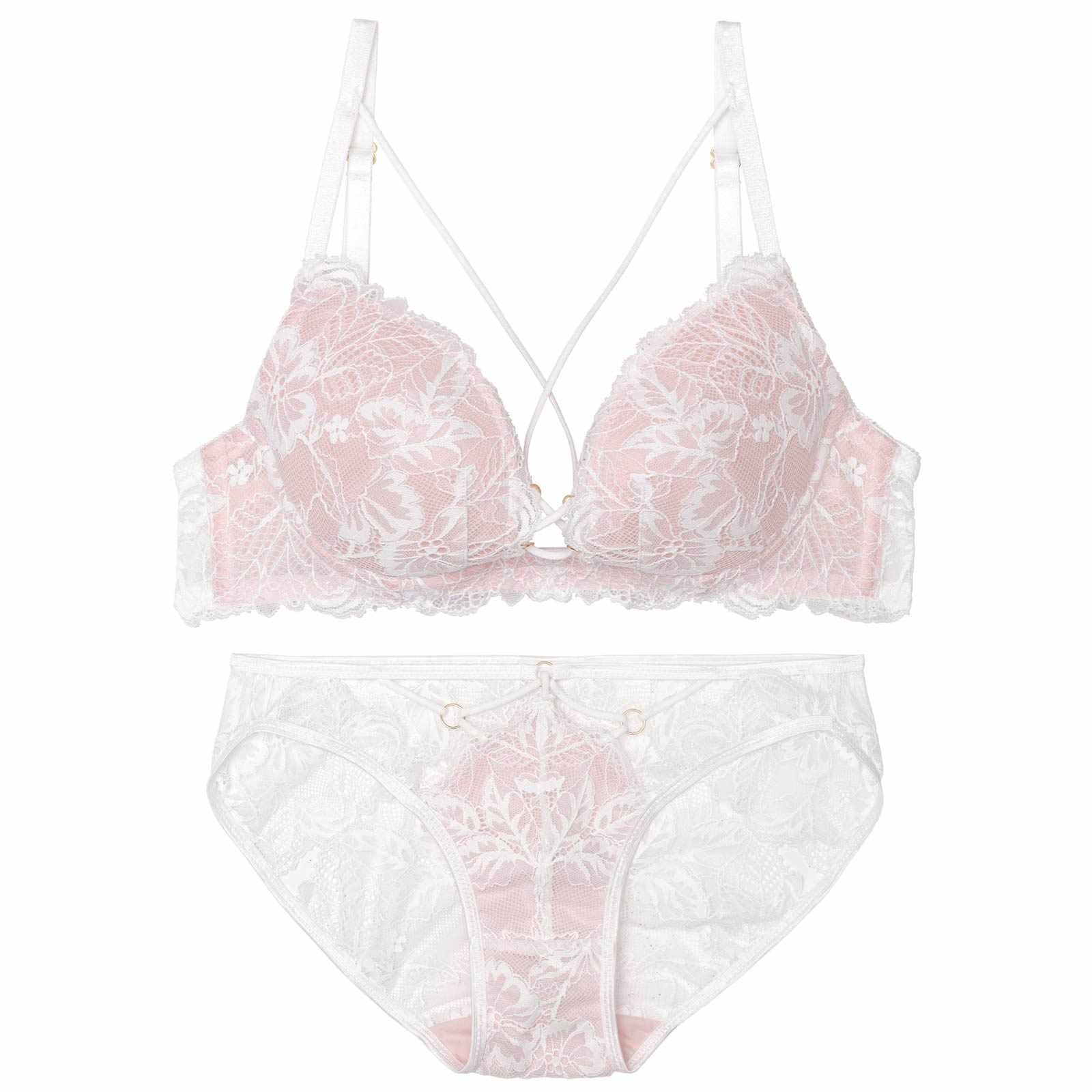 【永尾まりや着用】【Reinest】スピンドルレーシィカットブラジャー&バック透けフルバックショーツ