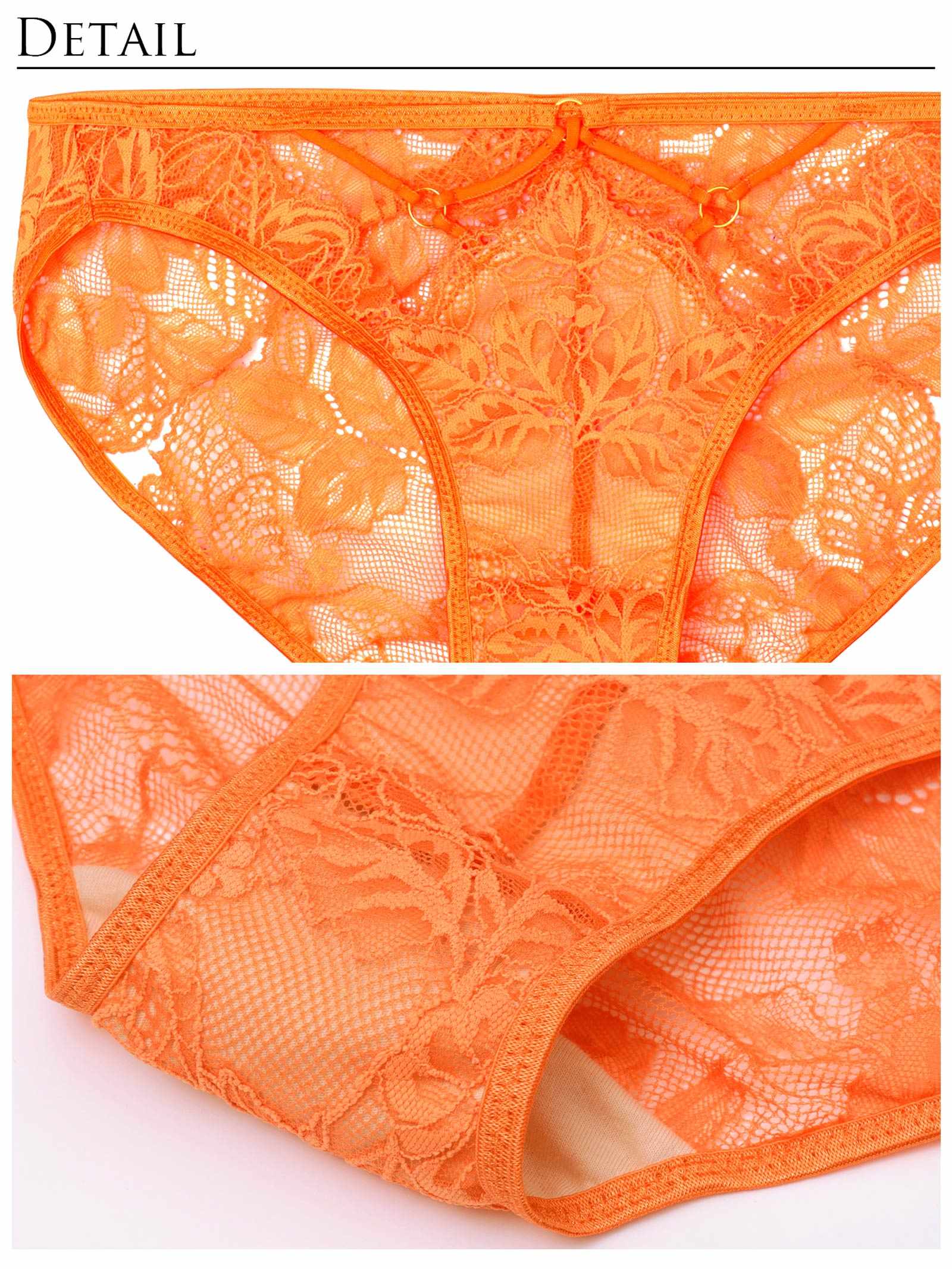 【Reinest】スピンドルレーシィカットブラジャー&バック透けフルバックショーツ