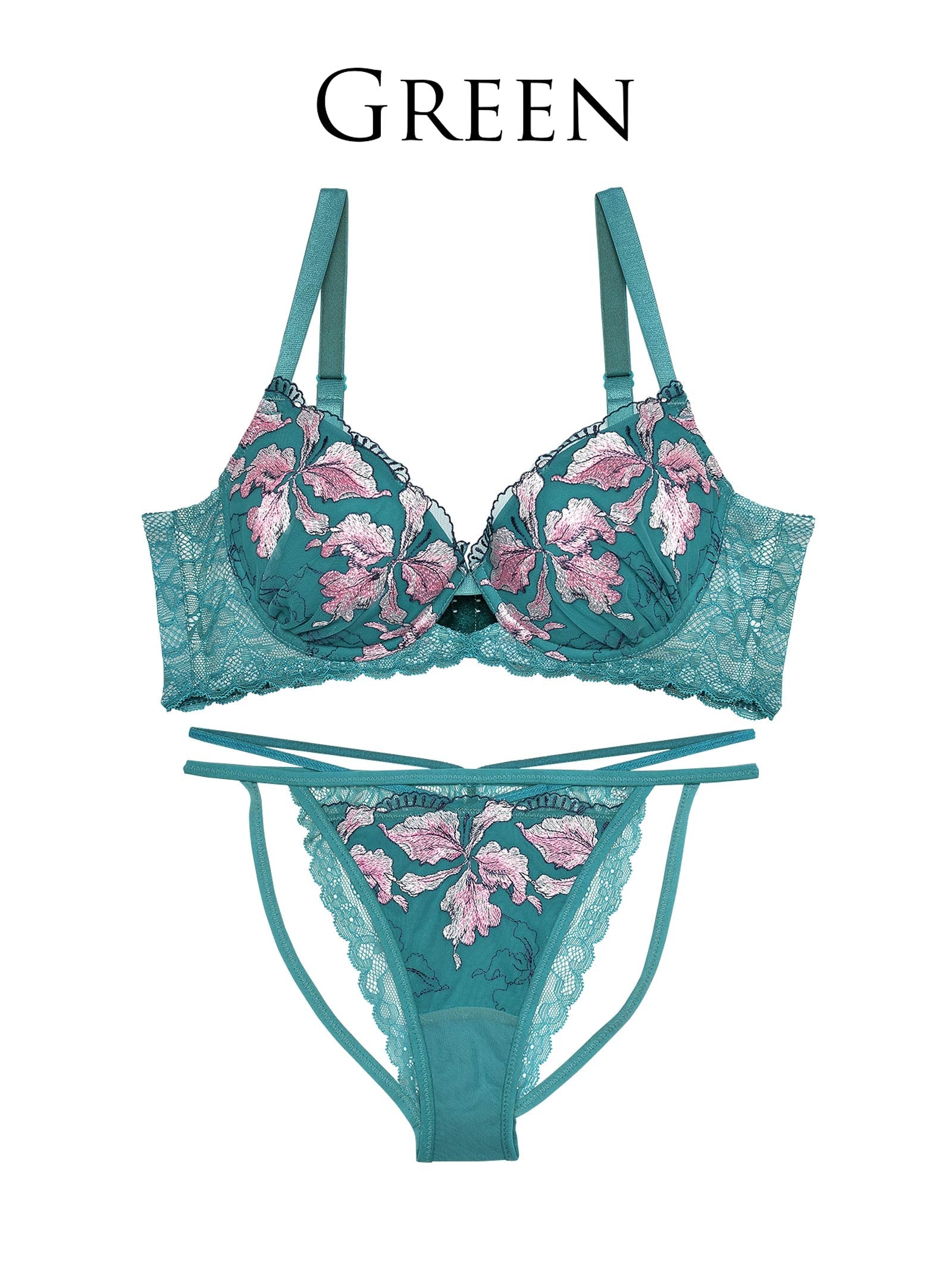 3/22新作!【Reinest】グロリアスフラワーペタルブラジャー&バック透けフルバックショーツ