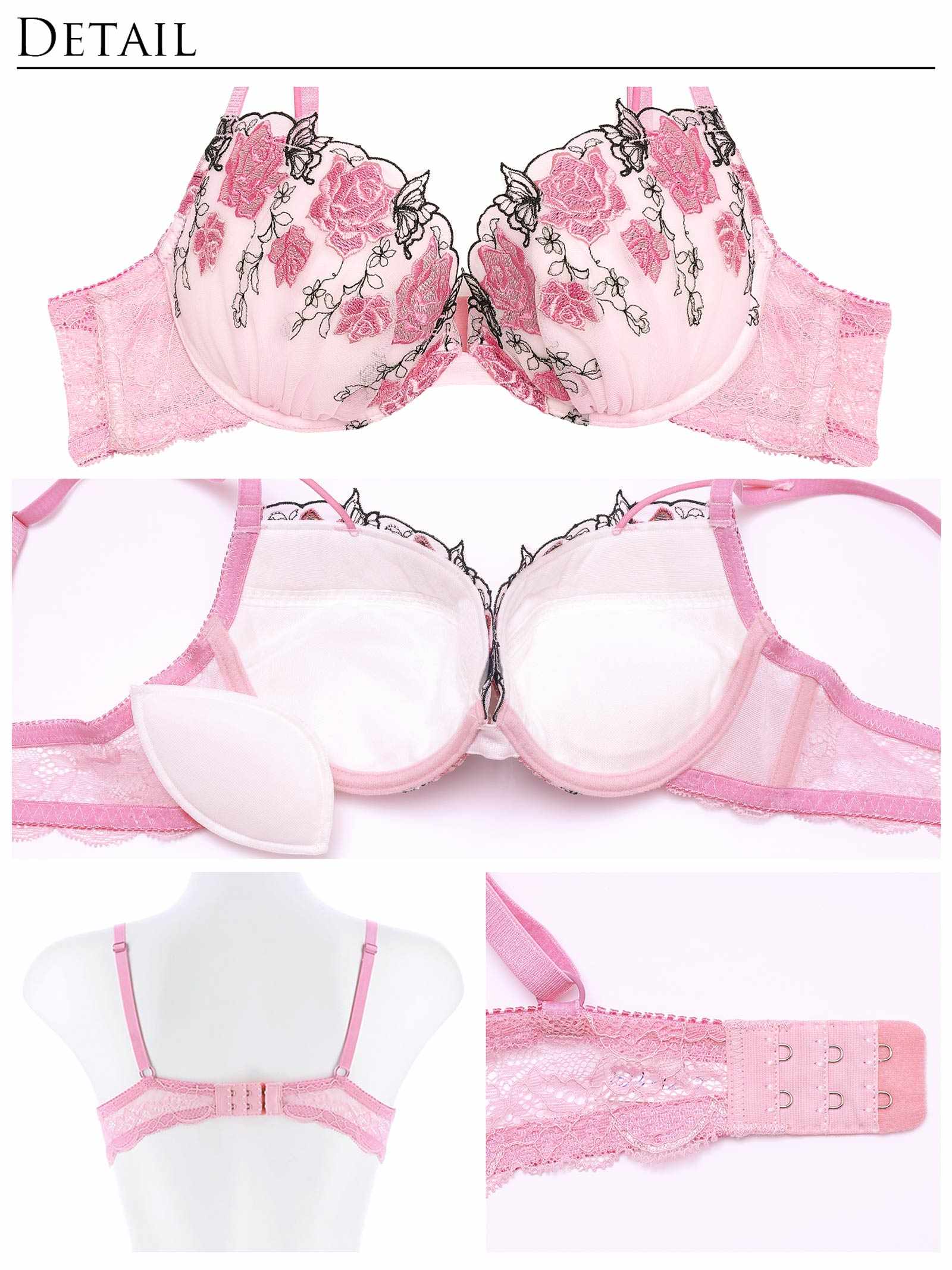 4/3新作!【Reinest】ゴシックパピヨンローズブラジャー&バック透けフルバックショーツ