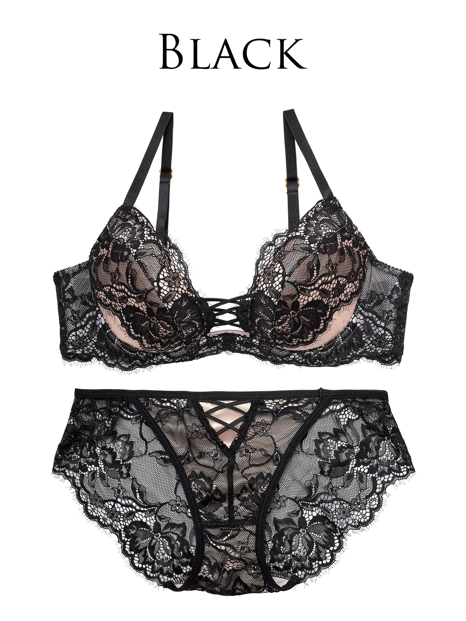 1/27再販!【Reinest】ラグジュアリースピンドルレースブラジャー&バック透けフルバックショーツ - 【公式】247Lingerie