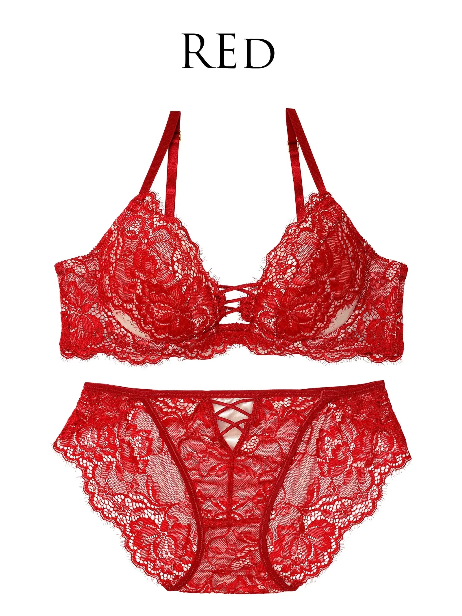 1/27再販!【Reinest】ラグジュアリースピンドルレースブラジャー&バック透けフルバックショーツ - 【公式】247Lingerie