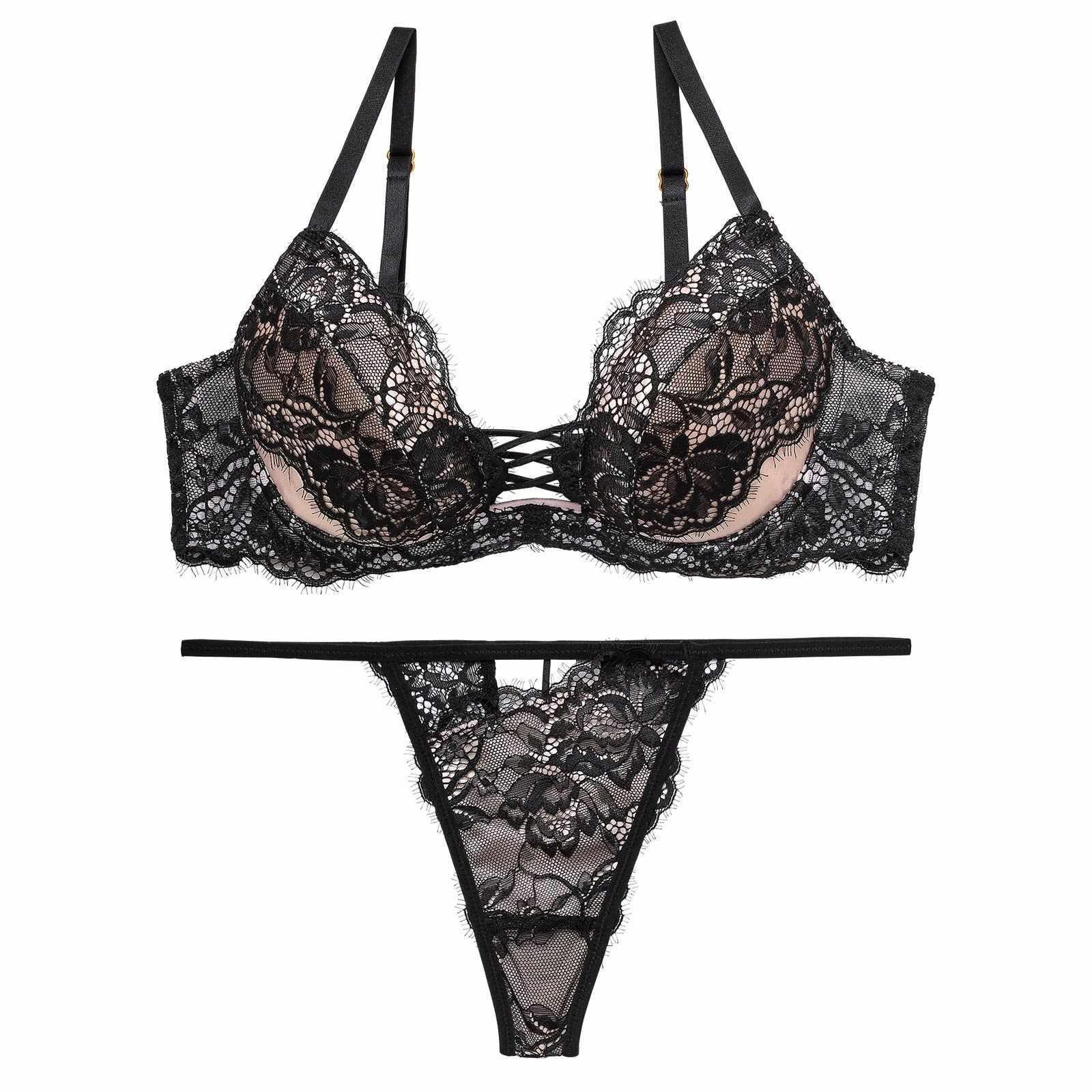 1/27再販!【Reinest】ラグジュアリースピンドルレースブラジャー&バック透けTバックショーツ - 【公式】247Lingerie