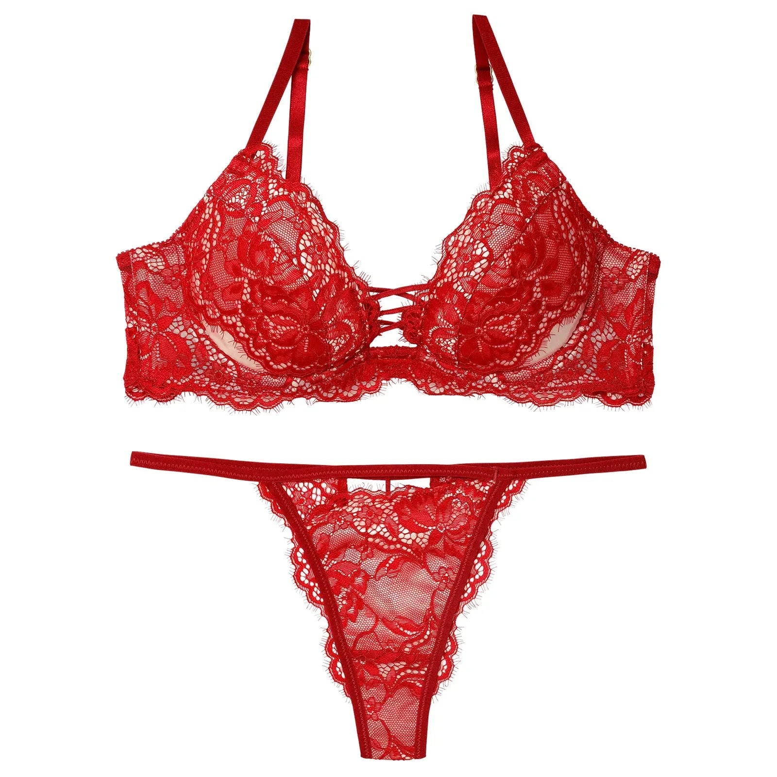 1/27再販!【Reinest】ラグジュアリースピンドルレースブラジャー&バック透けTバックショーツ - 【公式】247Lingerie